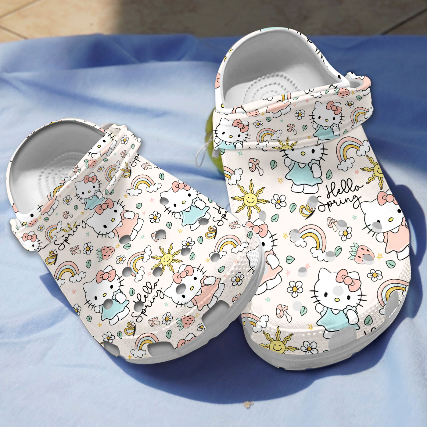 brightful hello kitty pattern cartoon clogs for kids and adults woklj