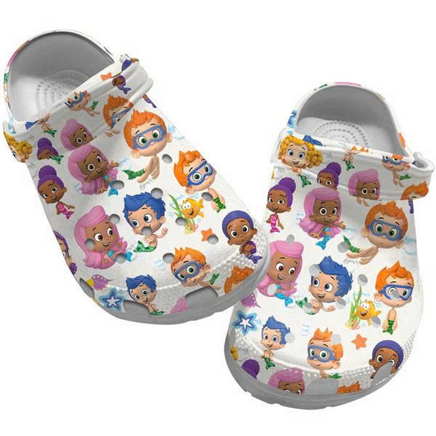bubble guppies cartoon movie characters under water white clogs for kids 26 adults spbkd