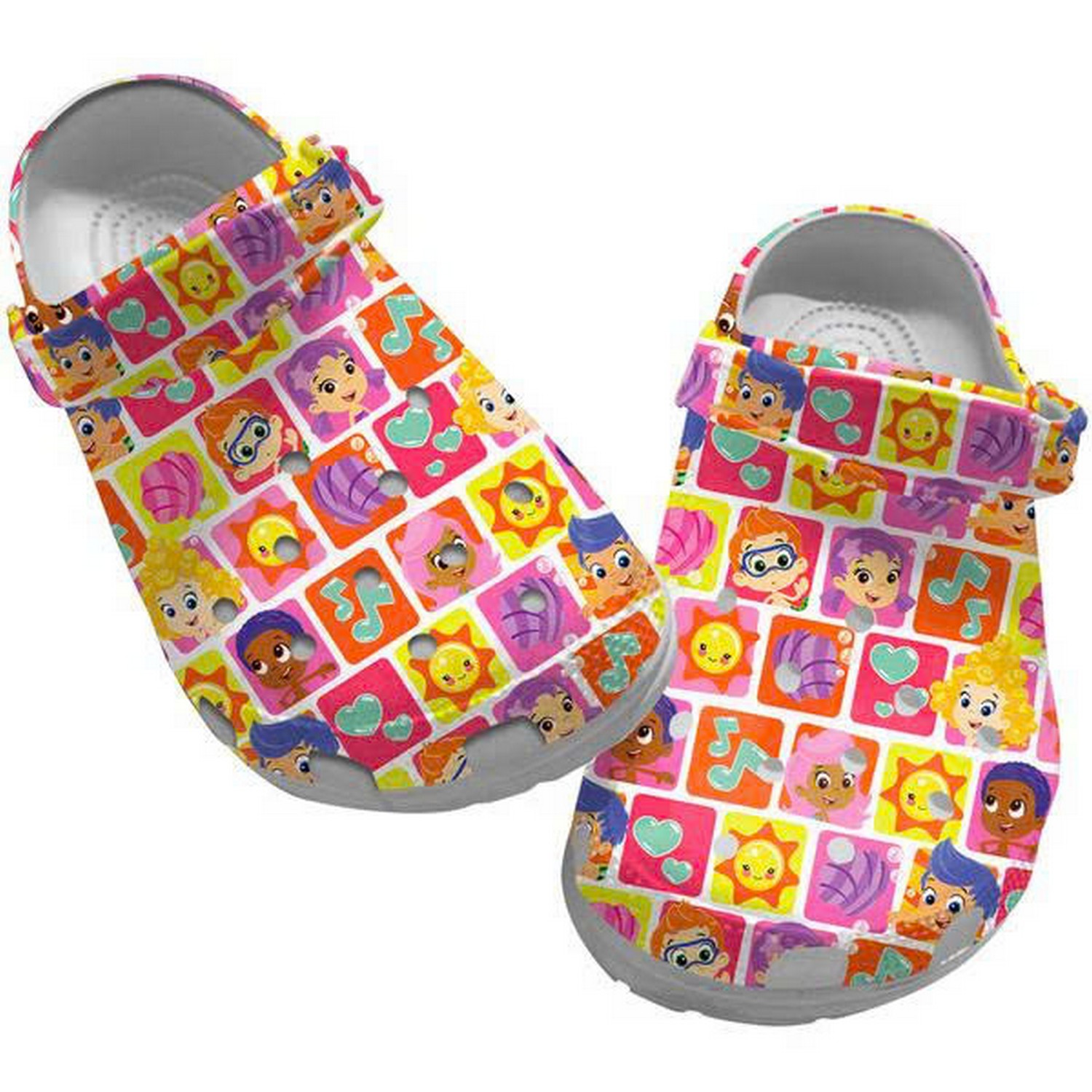 bubble guppies characters in small colorful square clogs for kids and adults hqchs