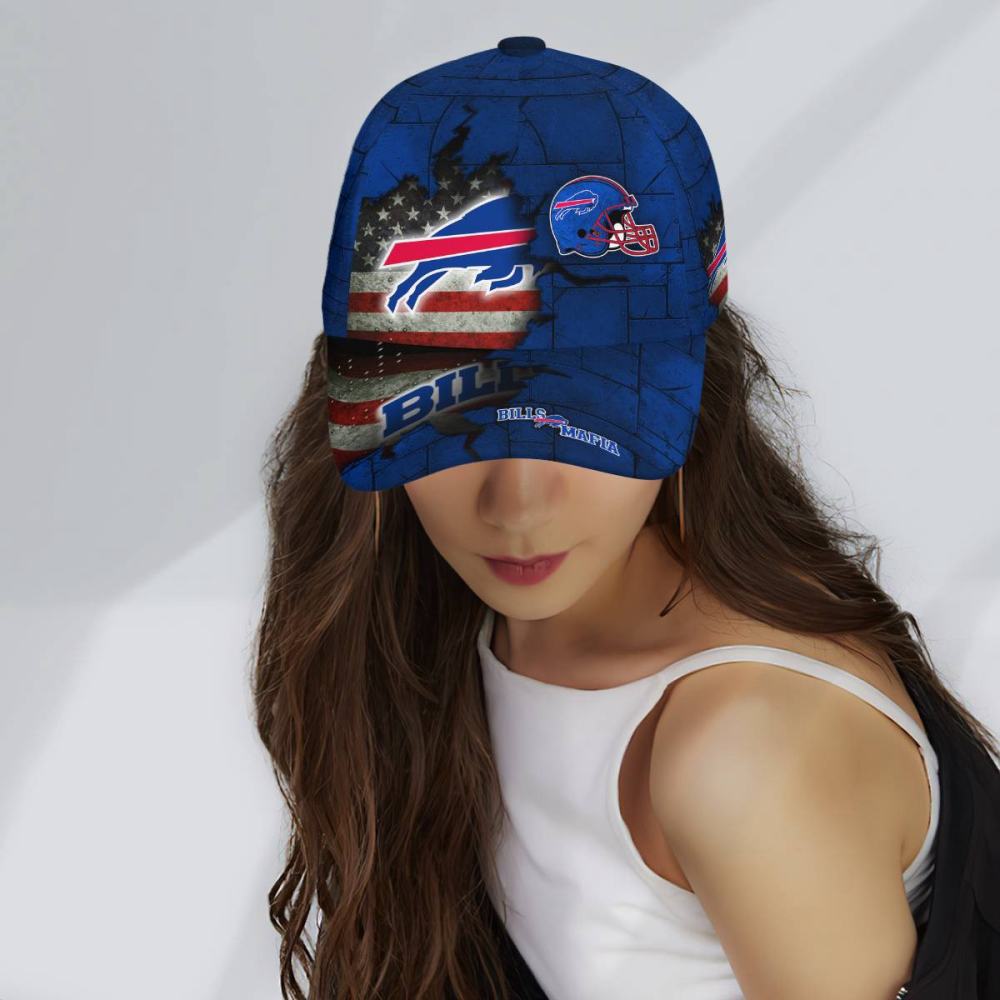 buffalo bills american flag metal printed baseball classic cap men hat 3