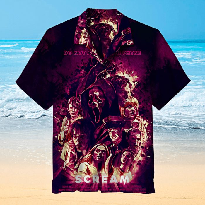 burning horror the scream hawaiian shirt qdckn