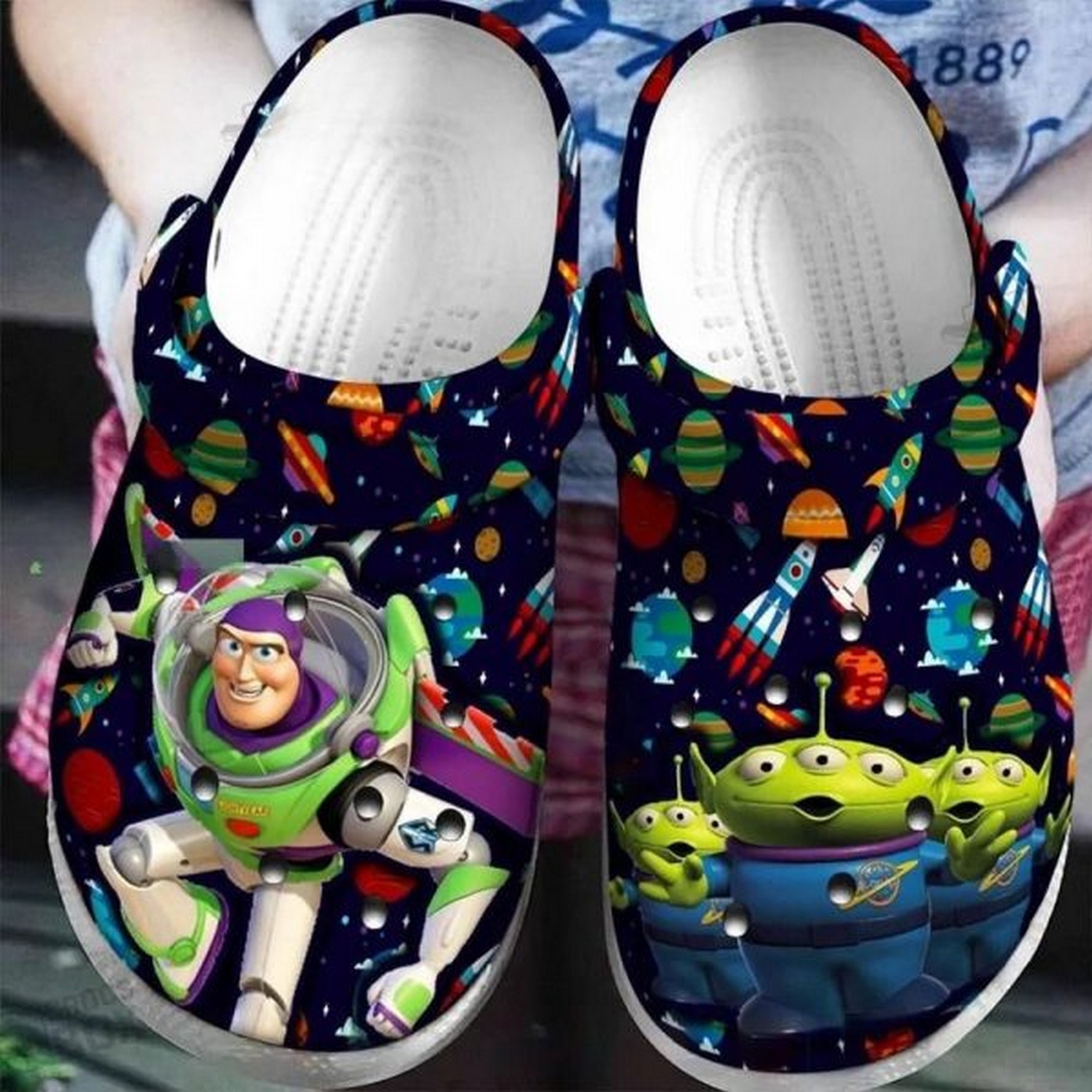 buzz lightyear and little green ailens toy story clogs for kids and adults fast shipping pa6pz