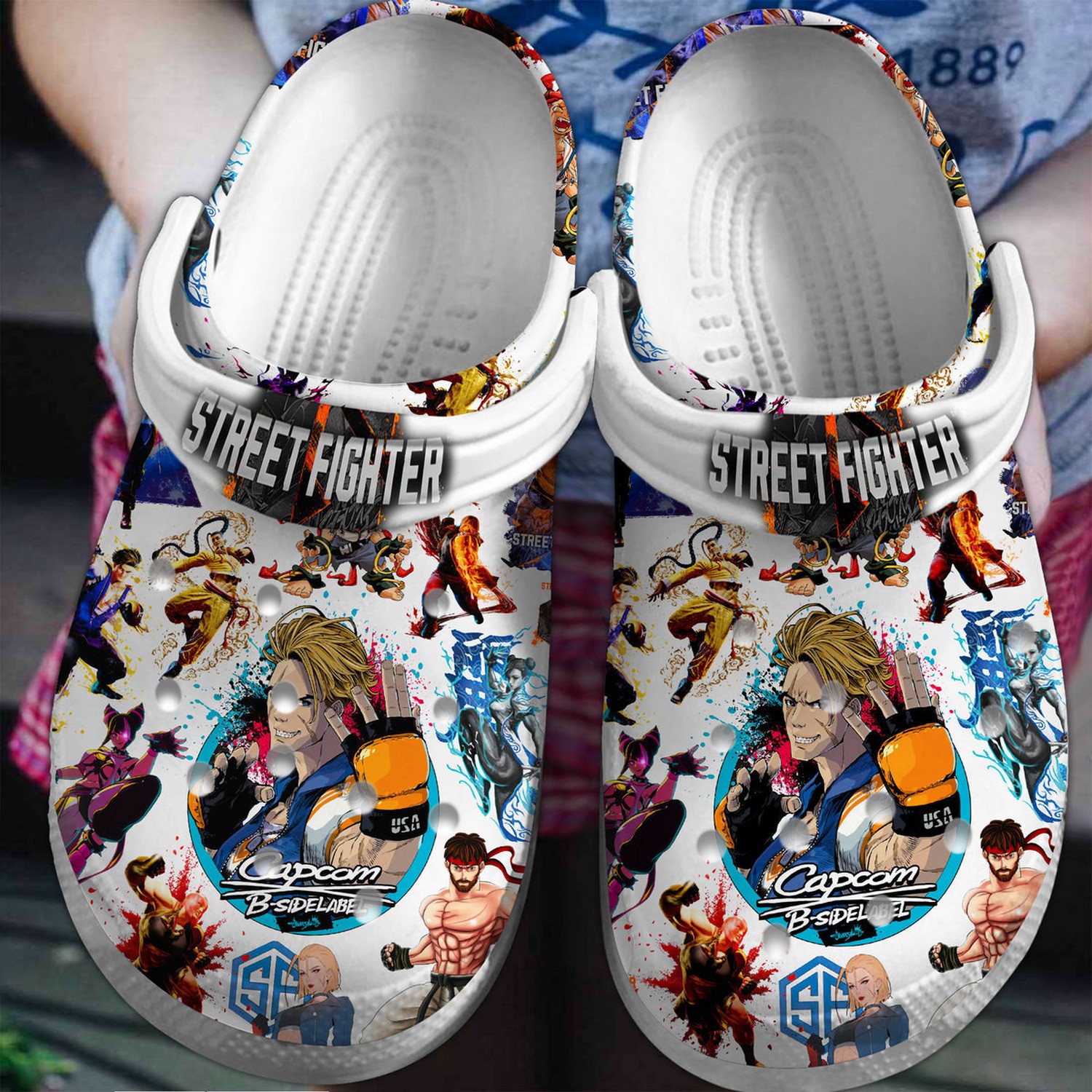 capcom b side label street fighter cartoon clogs fast shipping service available fh8bp