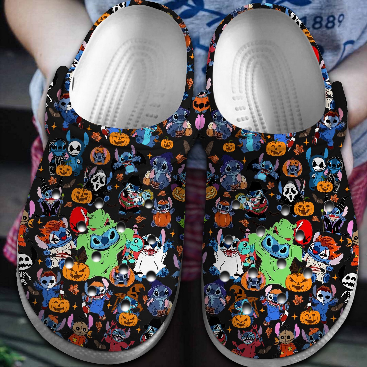 carnival stich black clogs for kids 26 adults tiwla