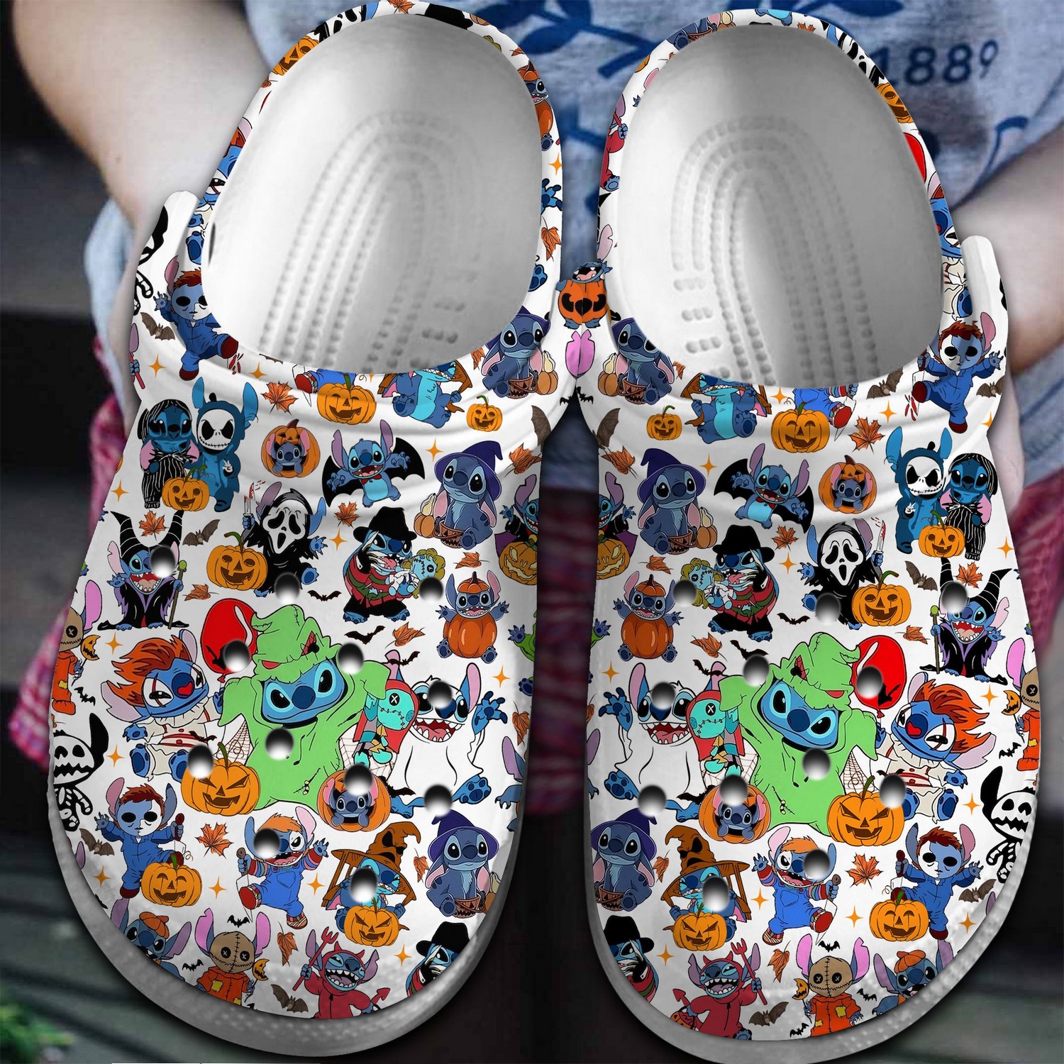 carnival stich white clogs for kids 26 adults 7btfb