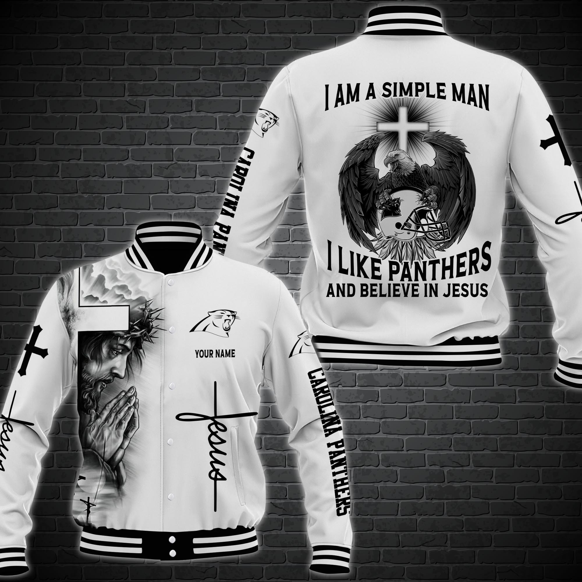 carolina panthers personalized baseball jacket 62 c31dh