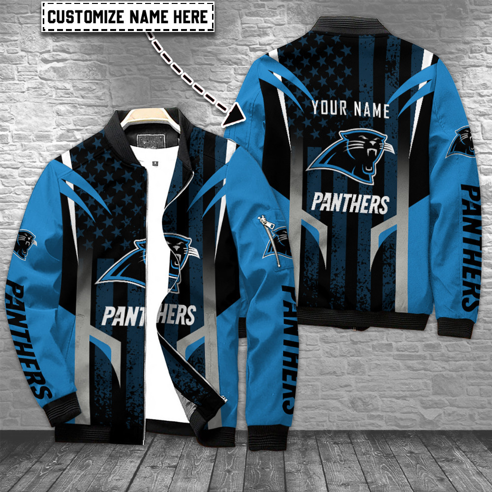 carolina panthers personalized bomber jacket bg771 xg61g