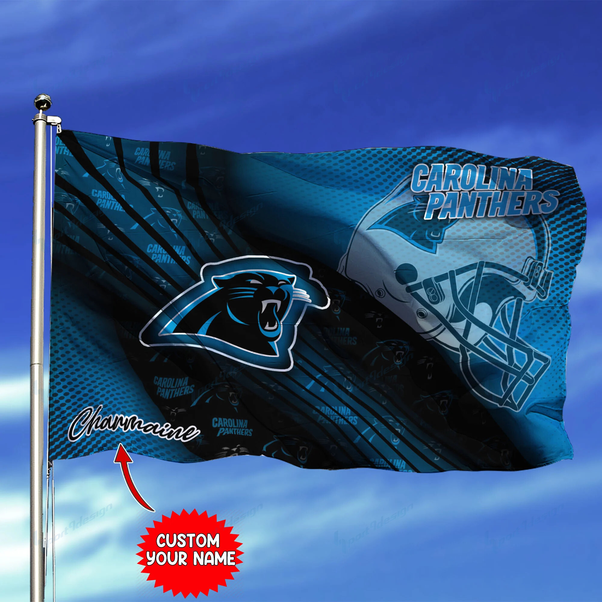 carolina panthers personalized flag 210 2fu3p
