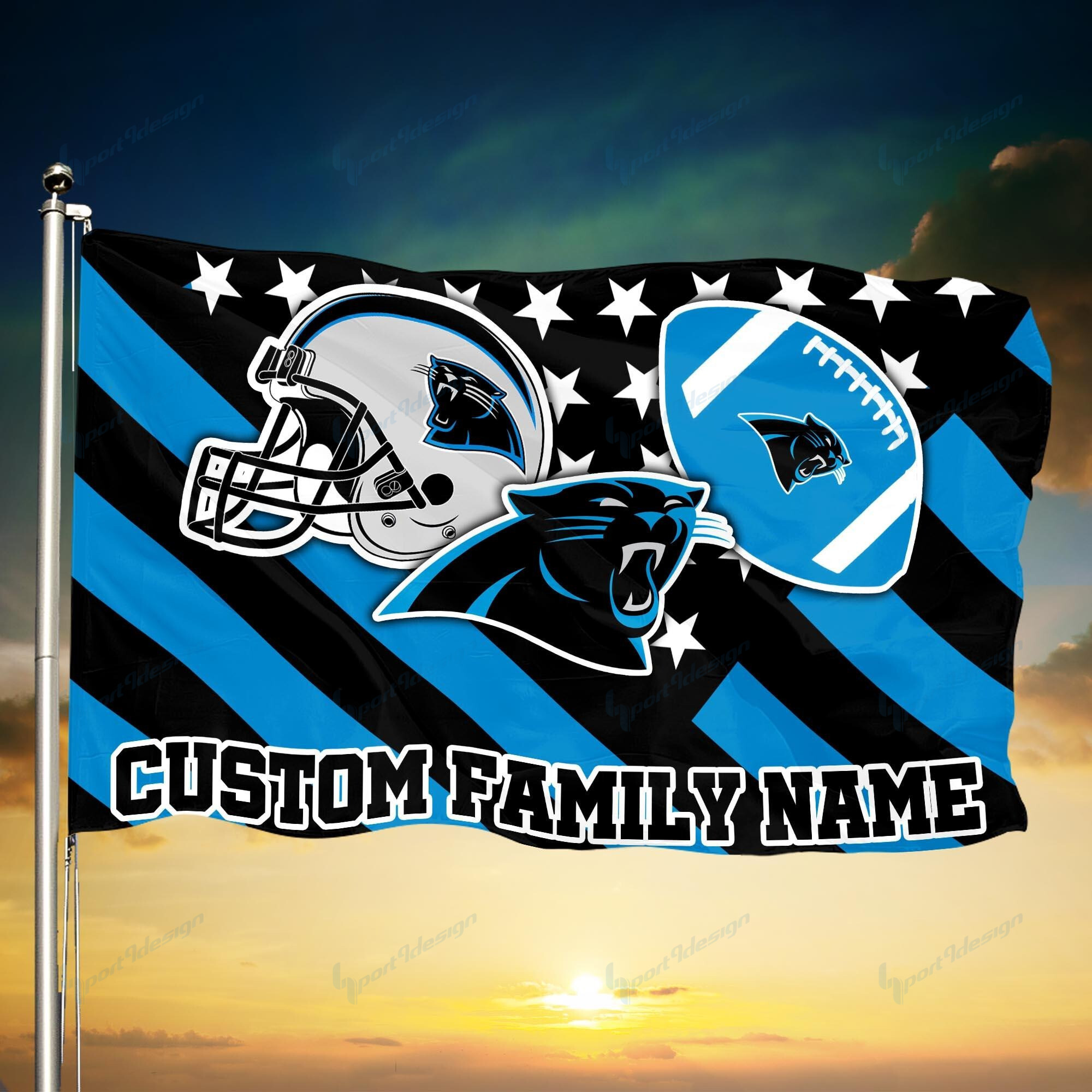 carolina panthers personalized flag 68 mtrls