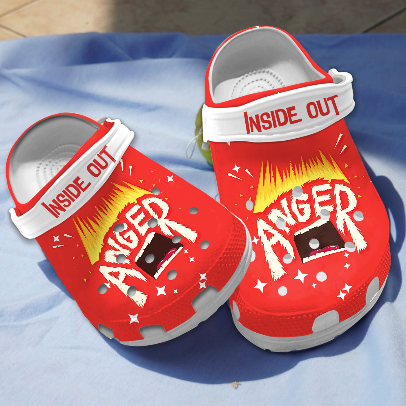 cartoon inside out anger red clogs shoes qxfsl