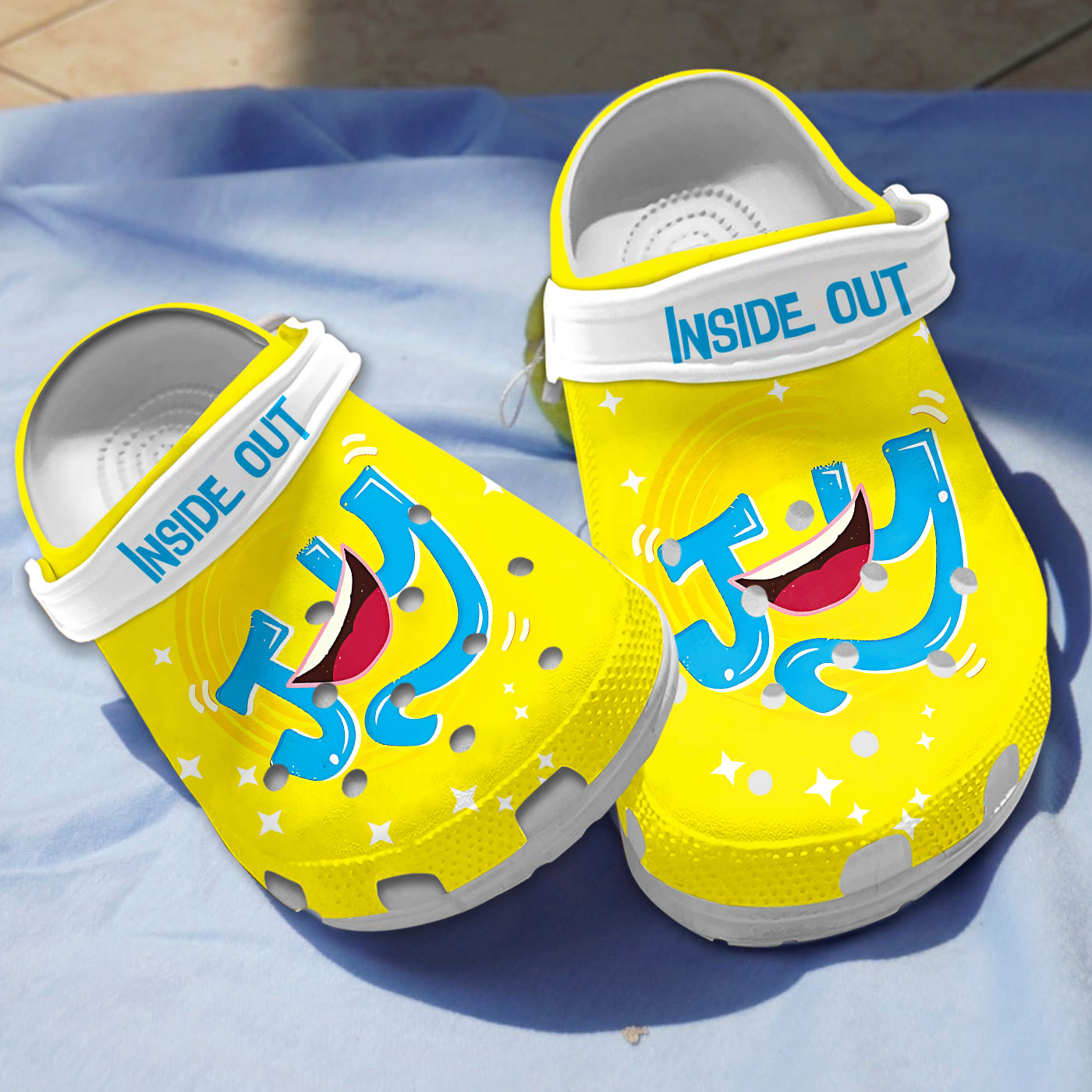 cartoon inside out joy yellow clogs shoes ltu92