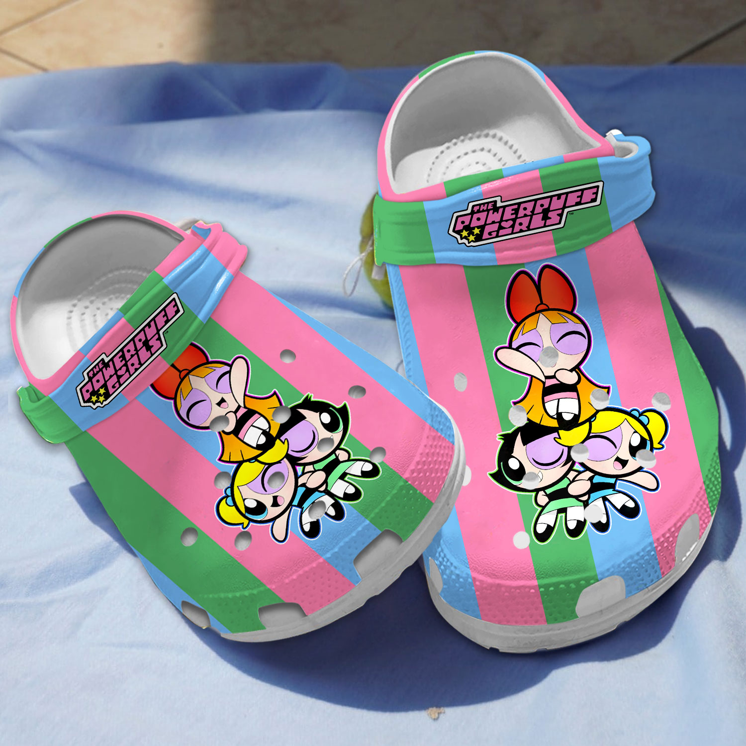 cheerful the powerpuff girls vibrant cartoon clogs for kids and adults bjj8a
