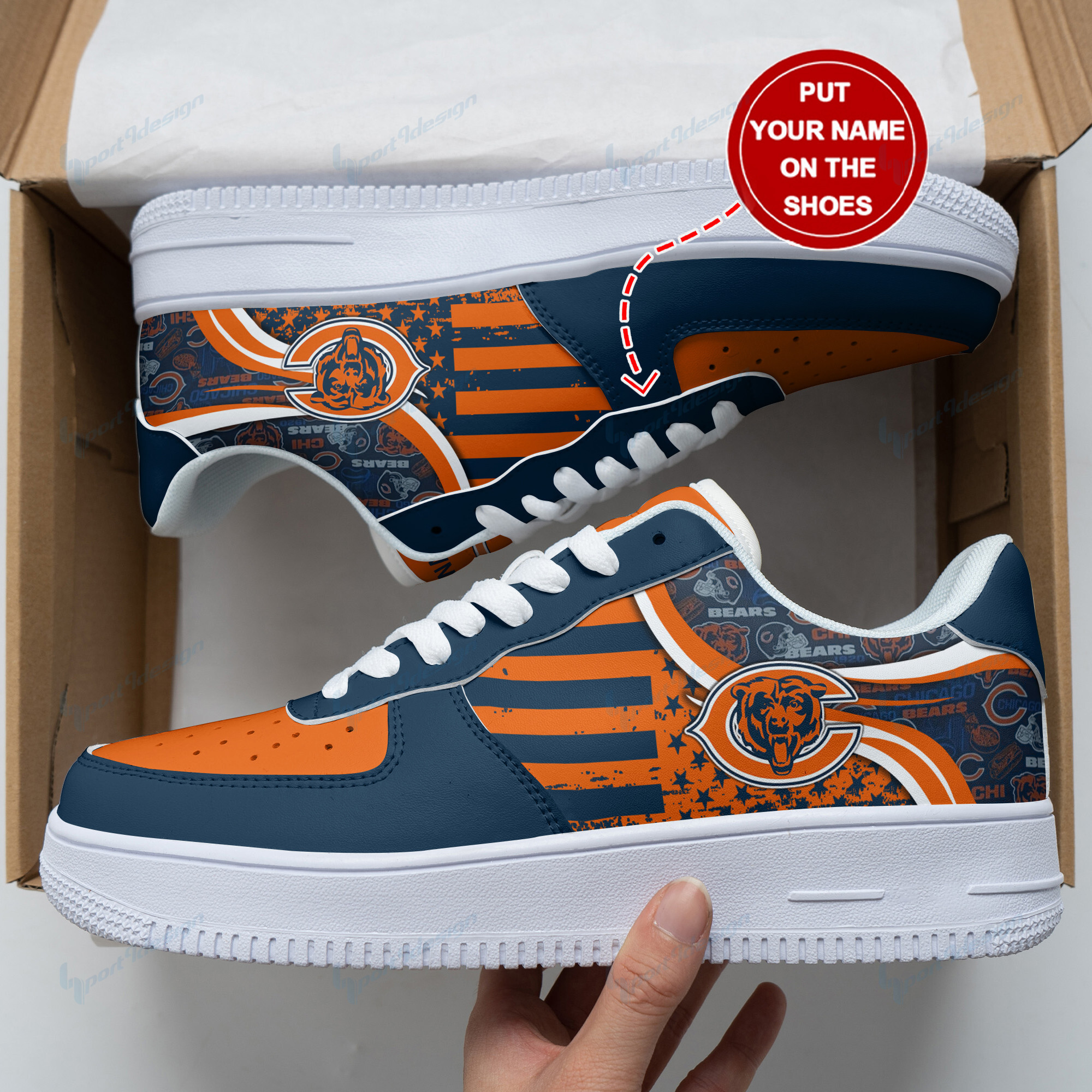 chicago bears personalized af1 shoes bg153 sxmsc