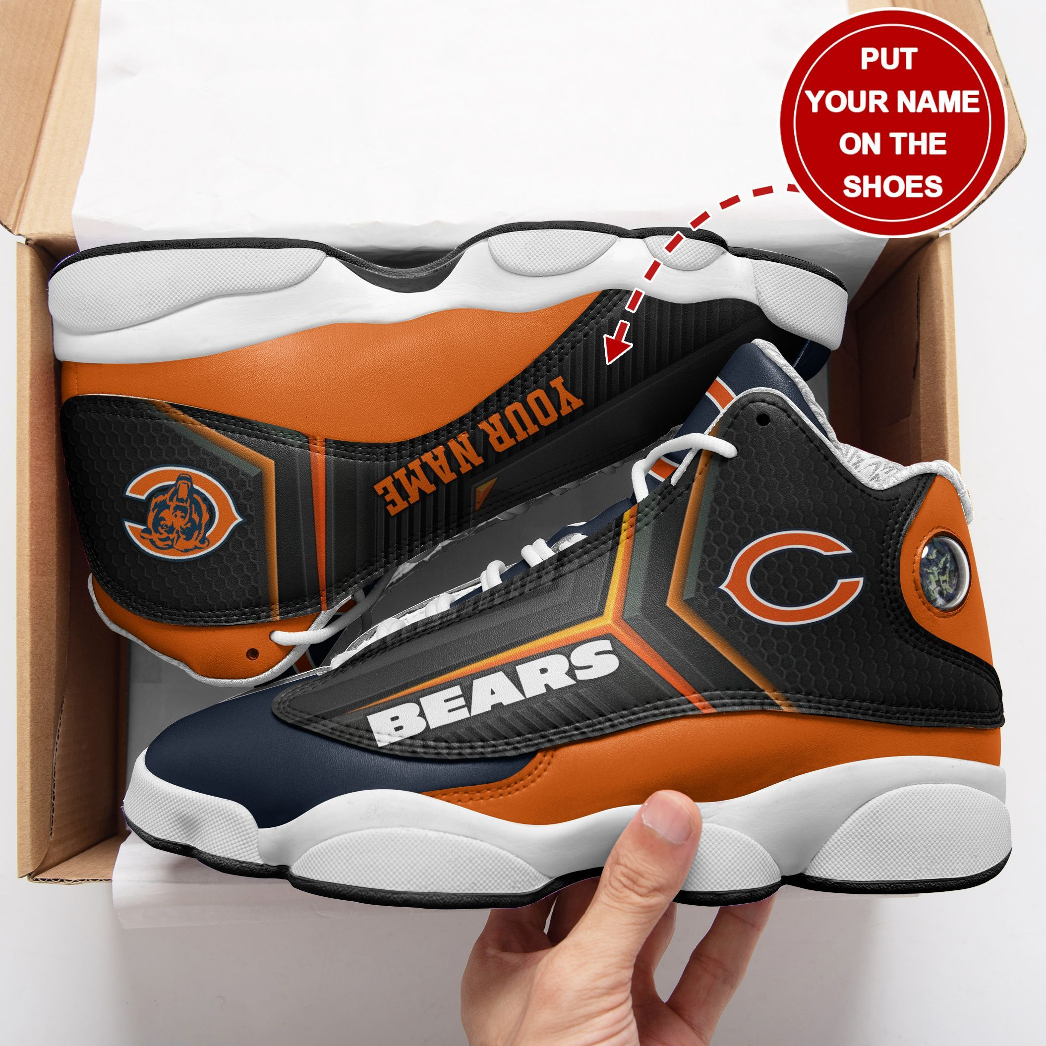 chicago bears personalized ajd13 sneakers 1098 ybbut