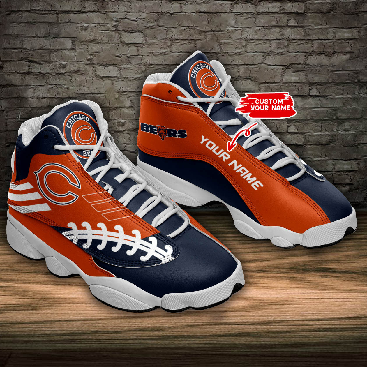 chicago bears personalized ajd13 sneakers bg189 bji99