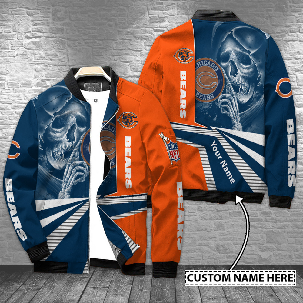 chicago bears personalized bomber jacket bg518 tnq97
