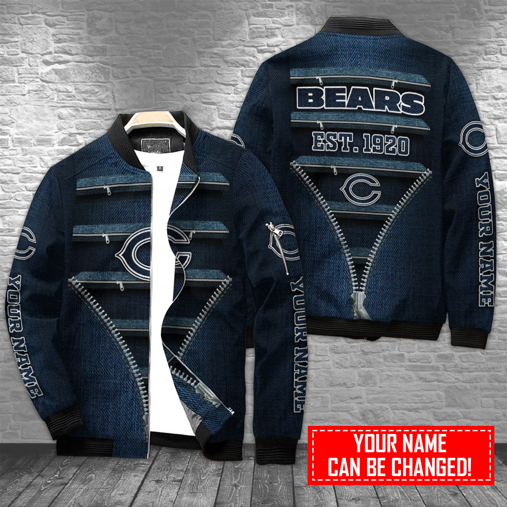 chicago bears personalized bomber jacket bg859 imkg0