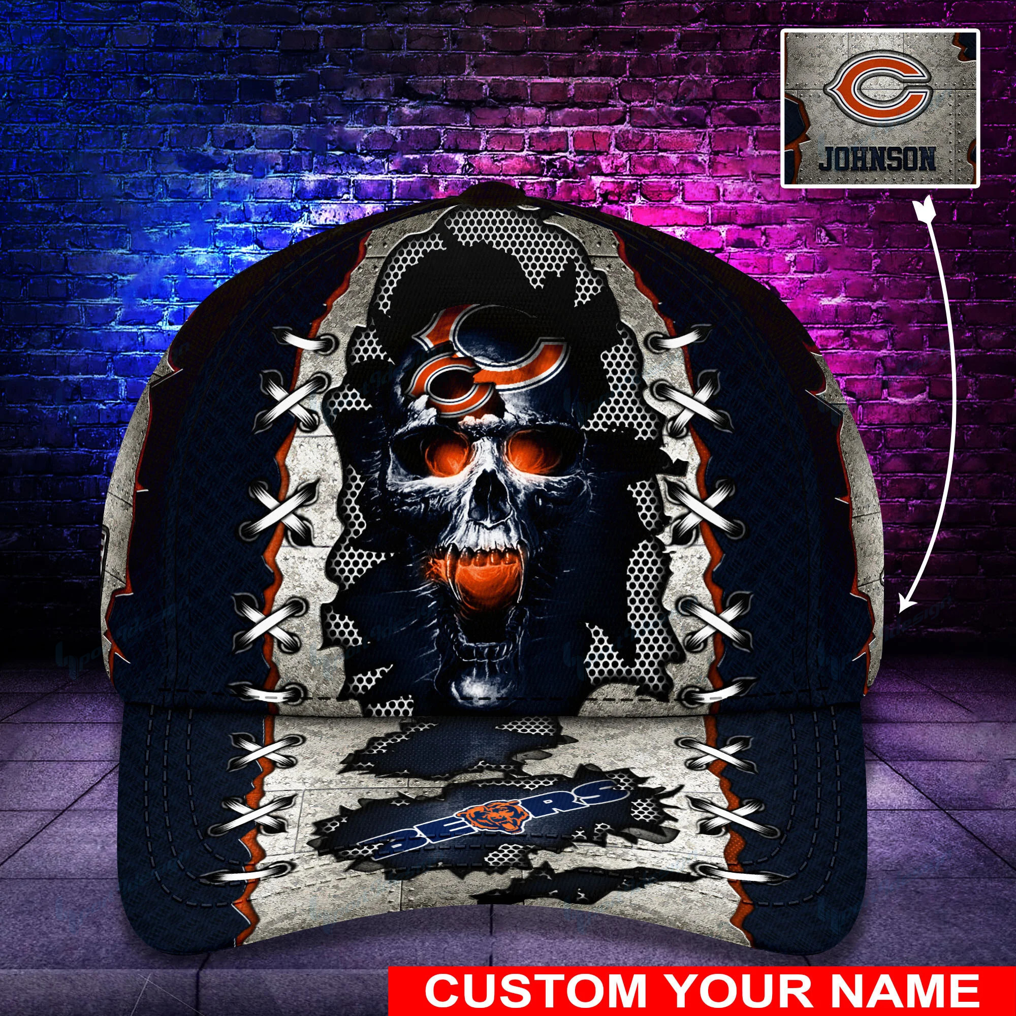 chicago bears personalized classic cap bg480 lpfzb