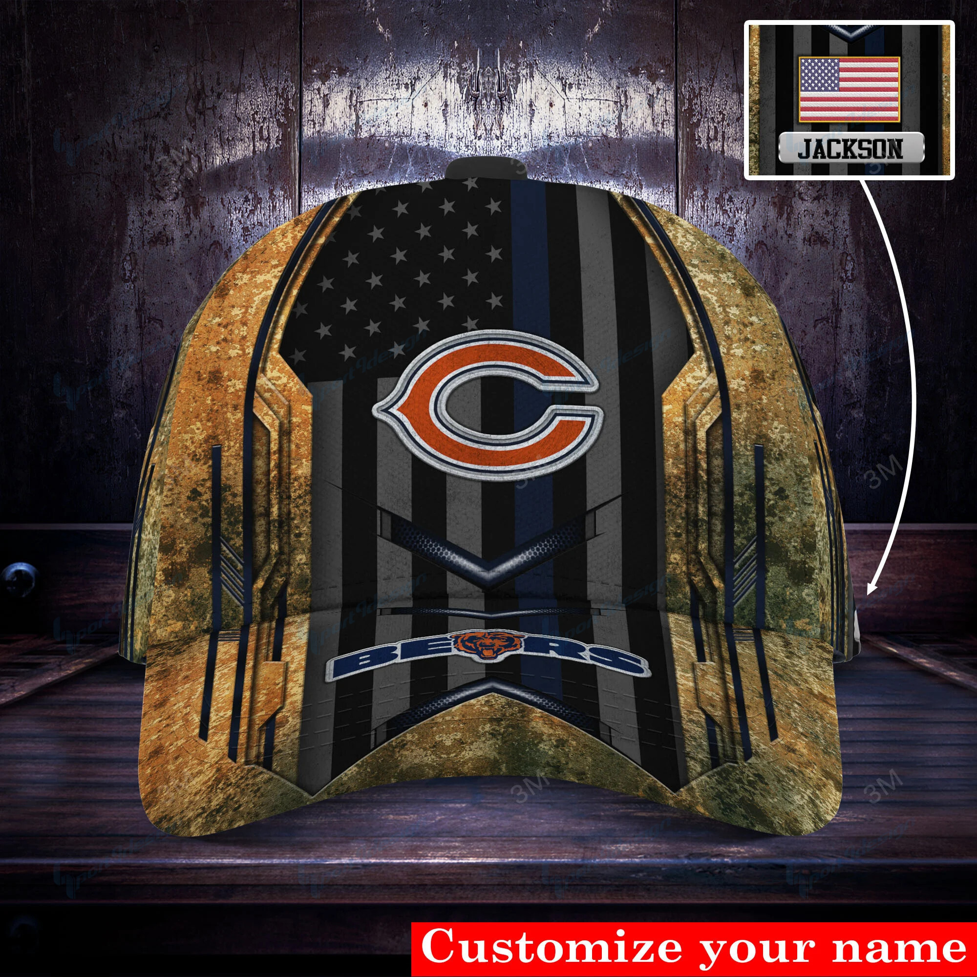 chicago bears personalized classic cap bg518 hjcxc