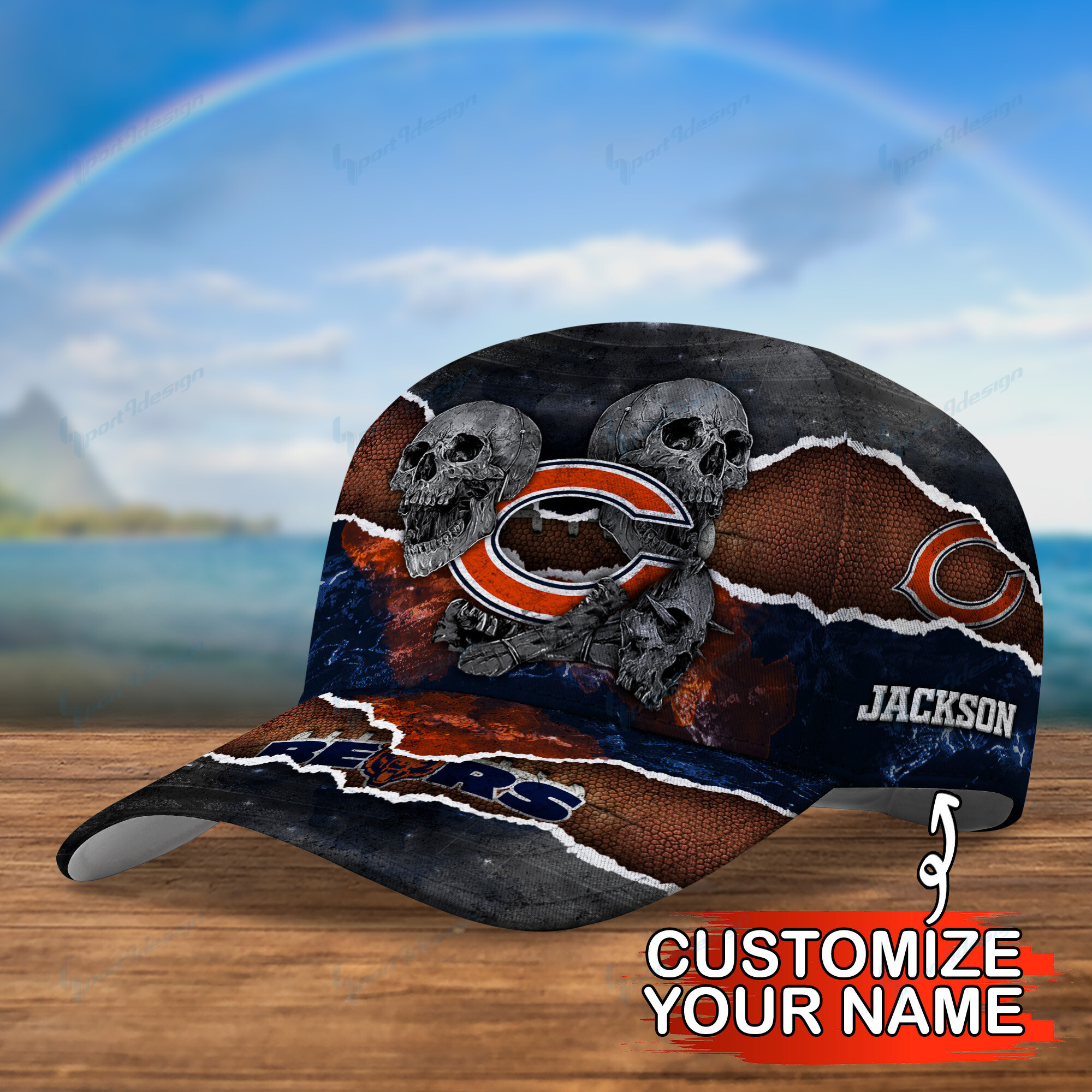 chicago bears personalized classic cap bg662 koubf