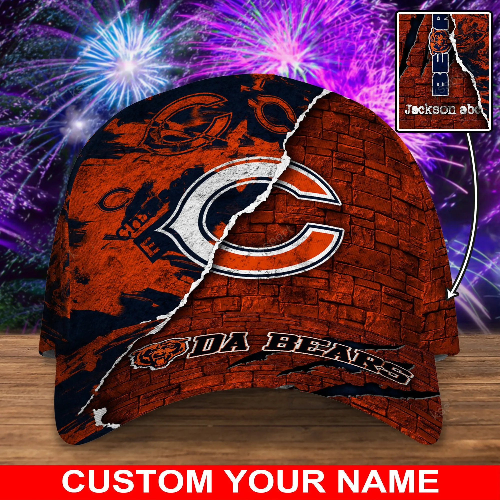 chicago bears personalized classic cap bg820 5xjke