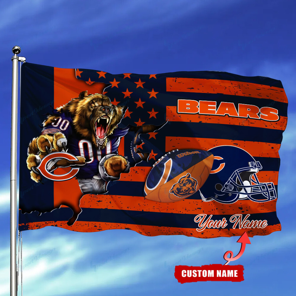 chicago bears personalized flag 107 bidct