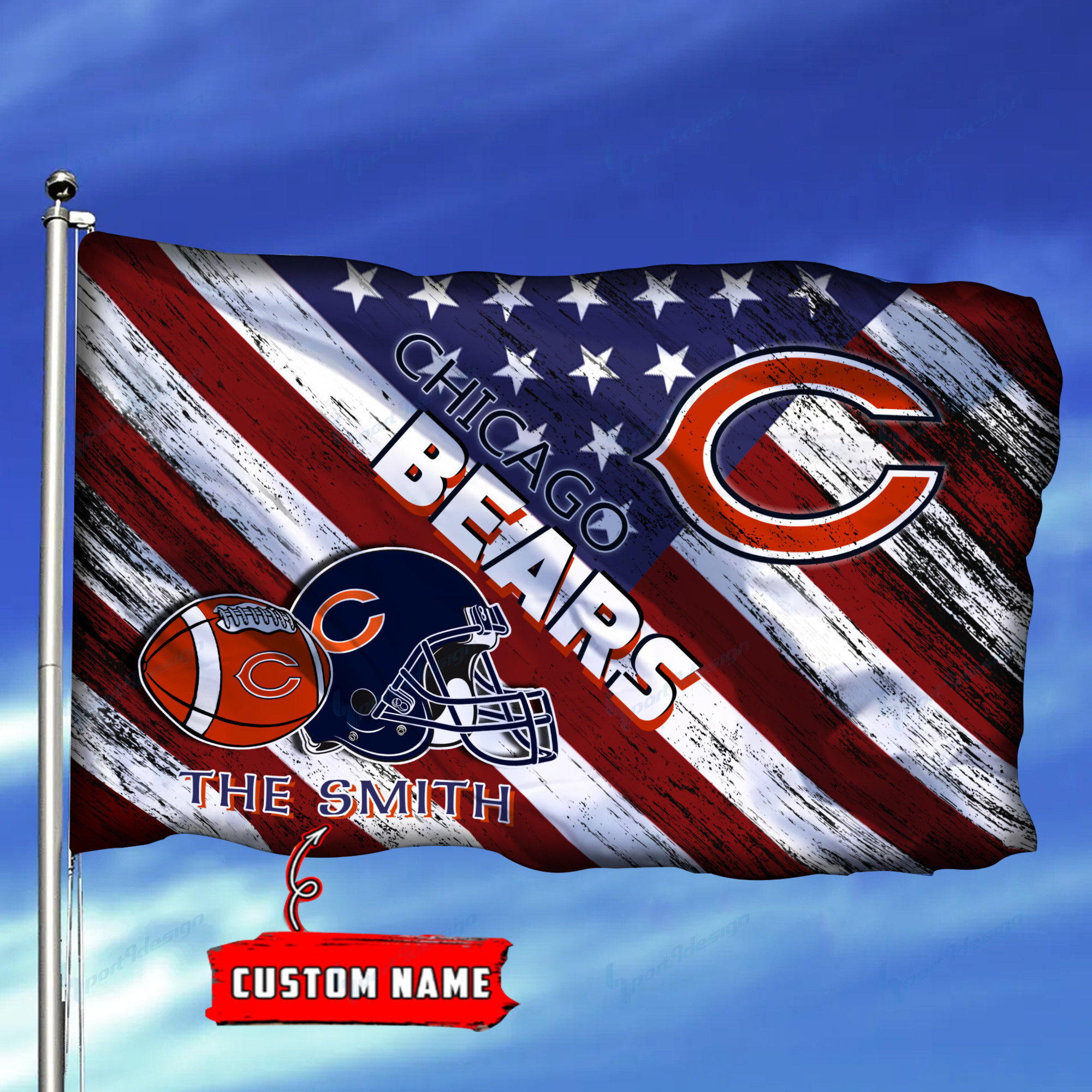 chicago bears personalized flag 140 npabk