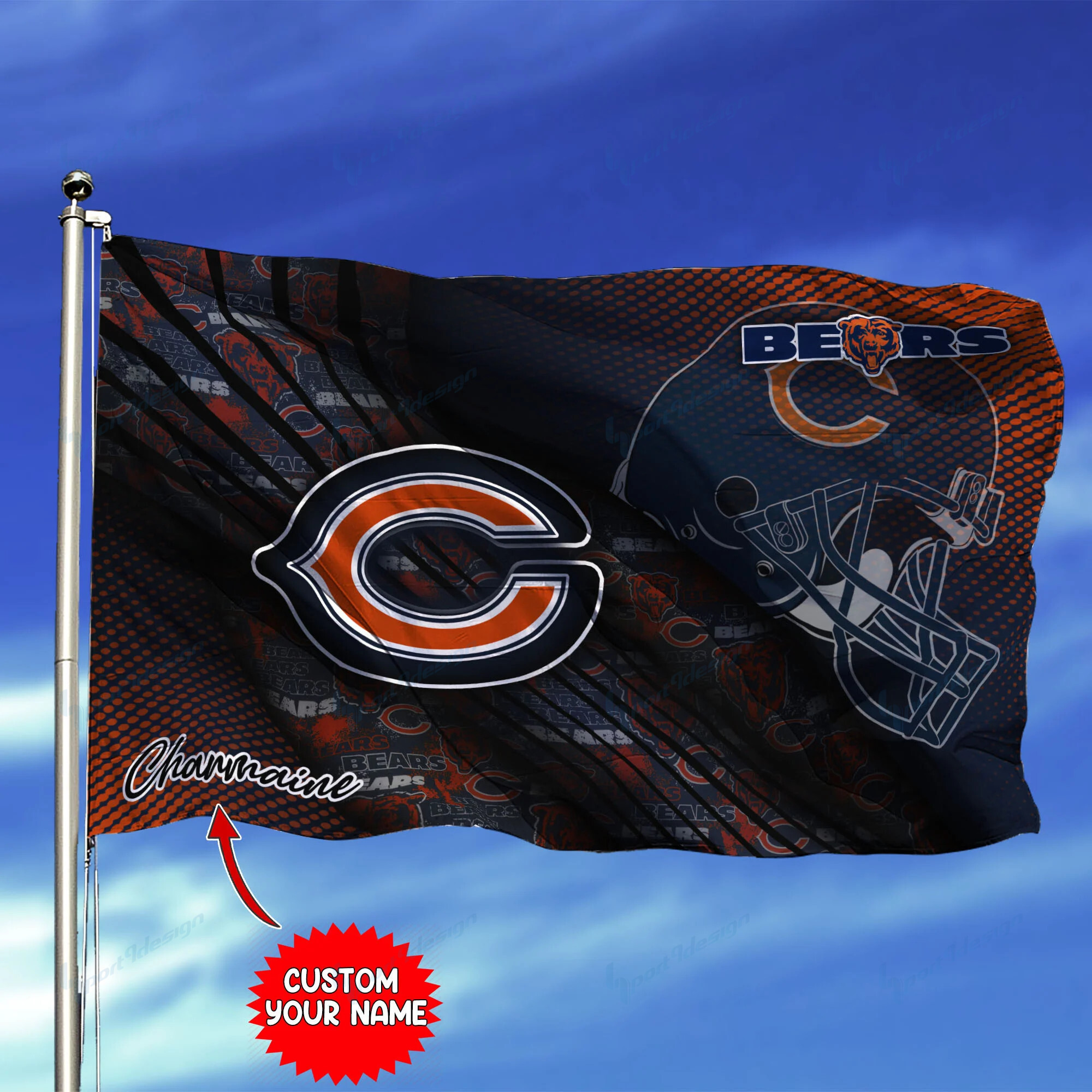 chicago bears personalized flag 211 66nhv