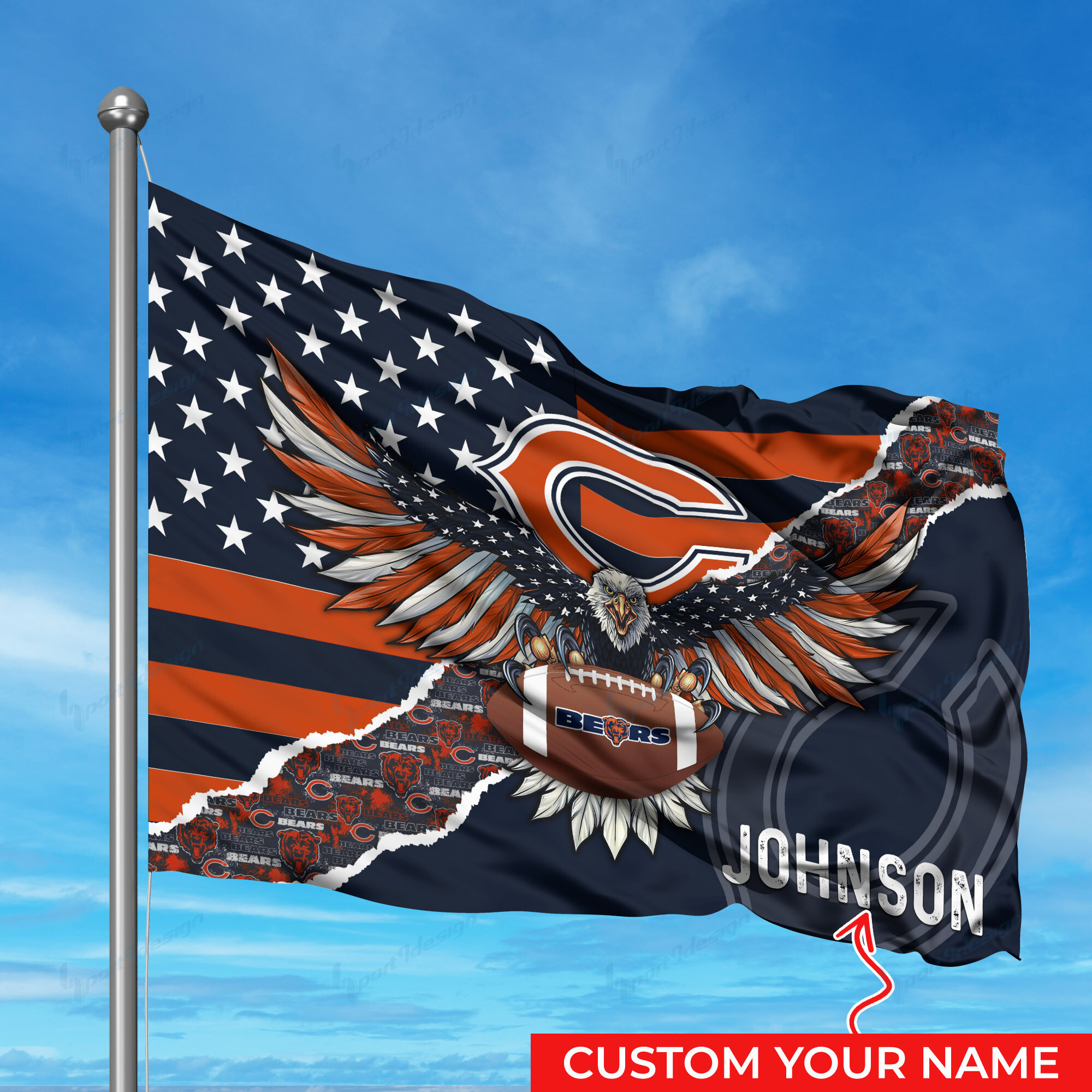 chicago bears personalized flag 280 opgpe