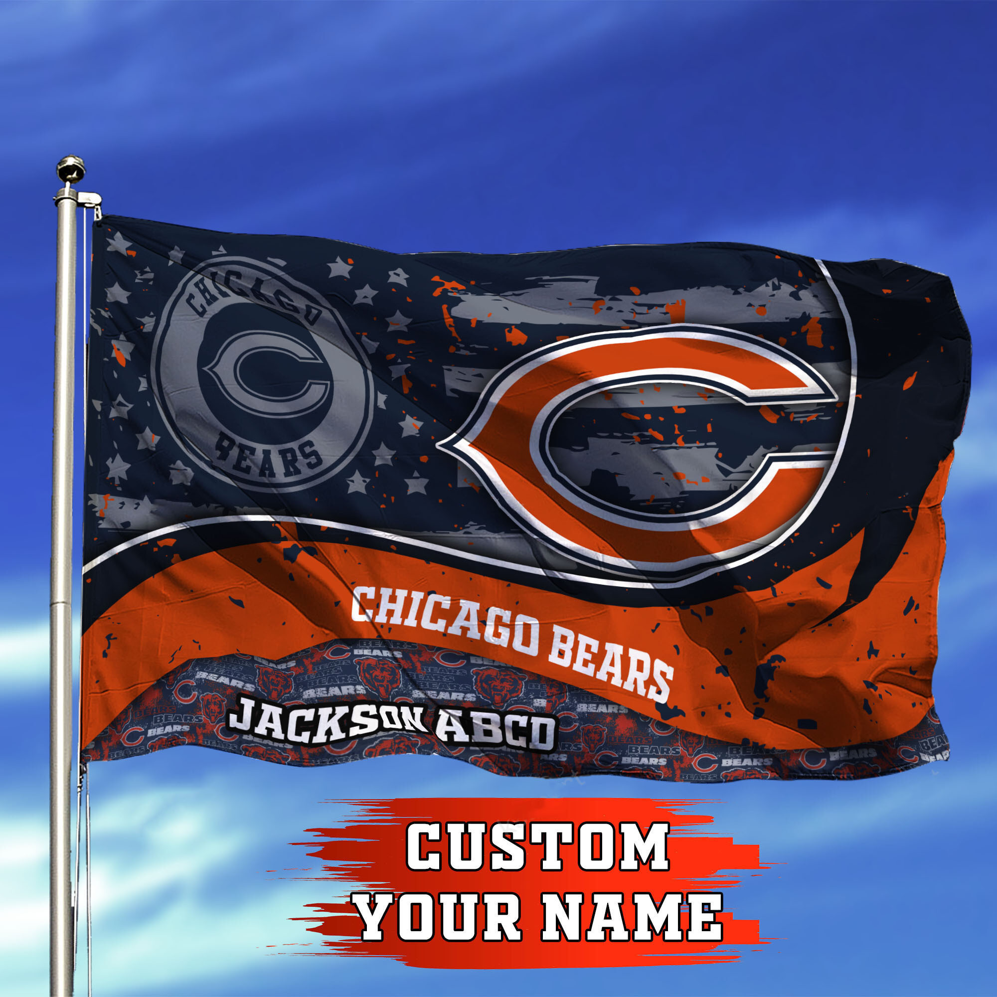 chicago bears personalized flag 310 rjdls