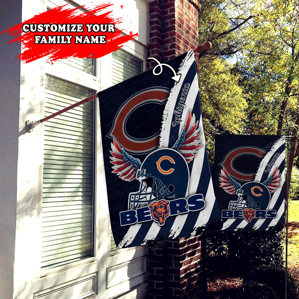 chicago bears personalized flag 447 7i2xt