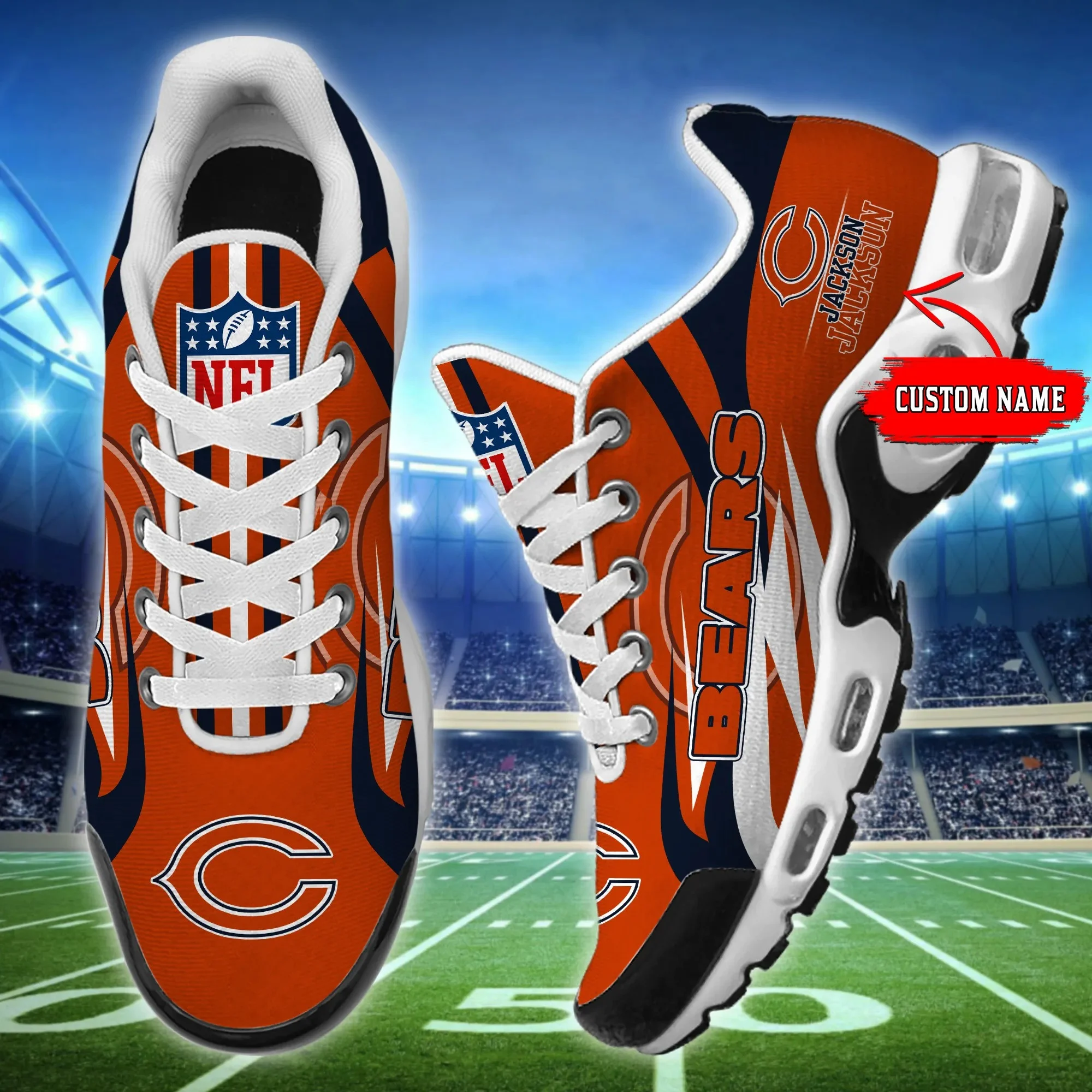 chicago bears personalized plus t n youth sneakers bg85 lwfgu