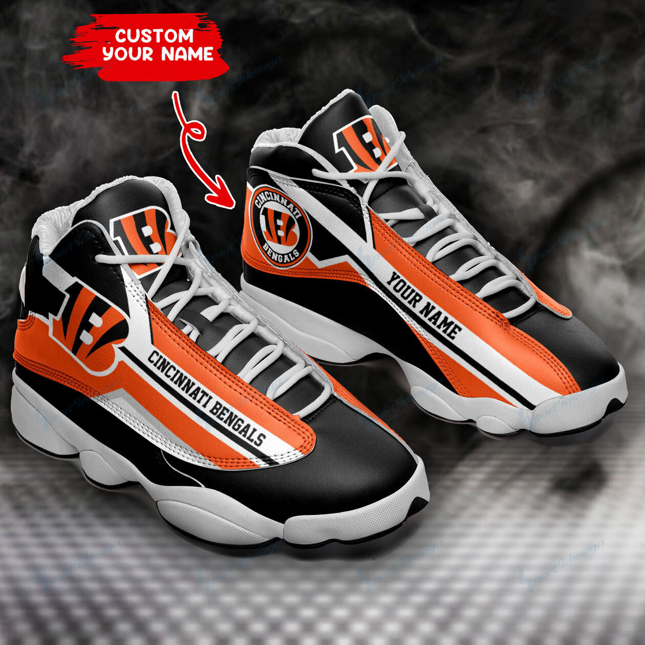cincinnati bengals personalized ajd13 sneakers bg136 pmqtd
