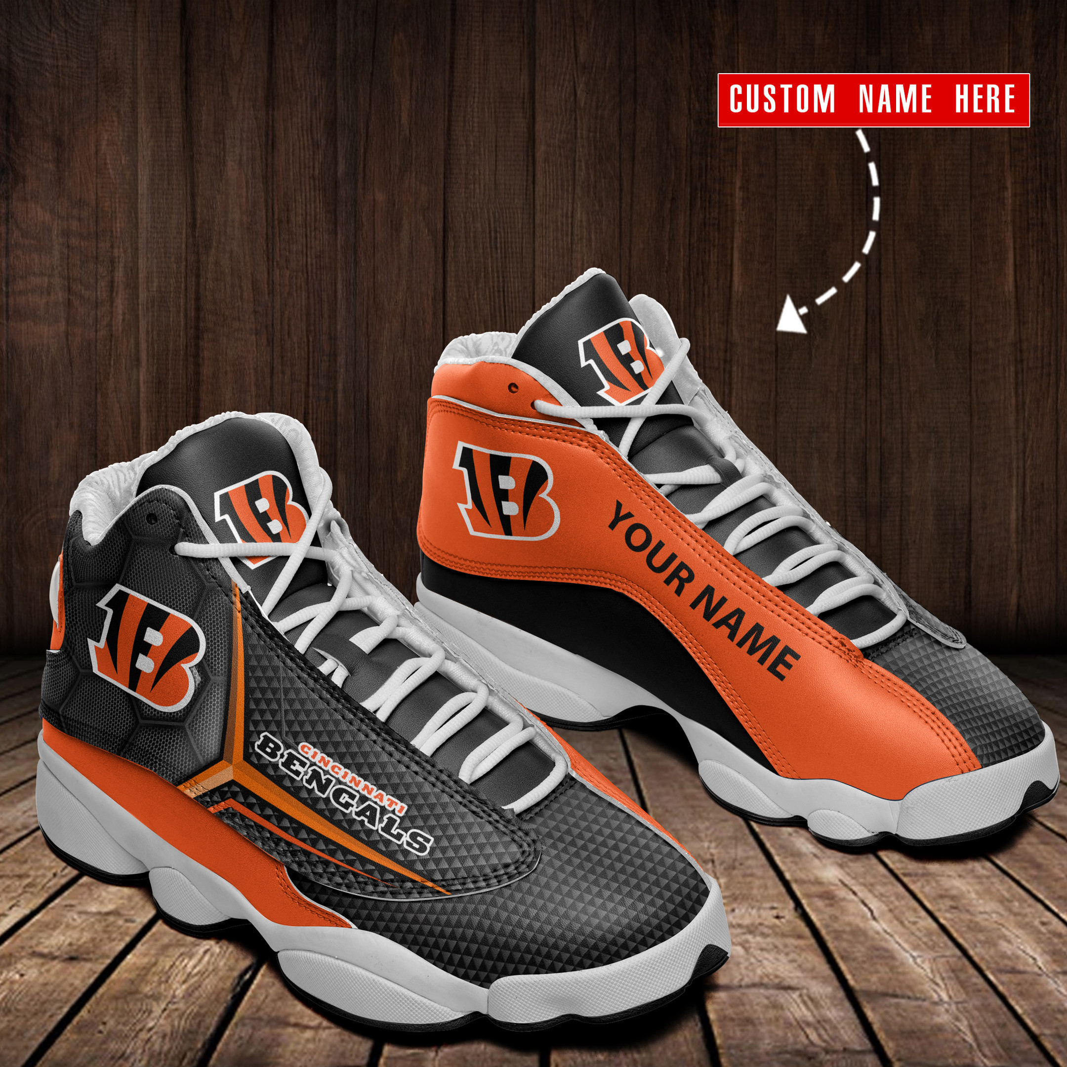 cincinnati bengals personalized ajd13 sneakers bg99 pzds8