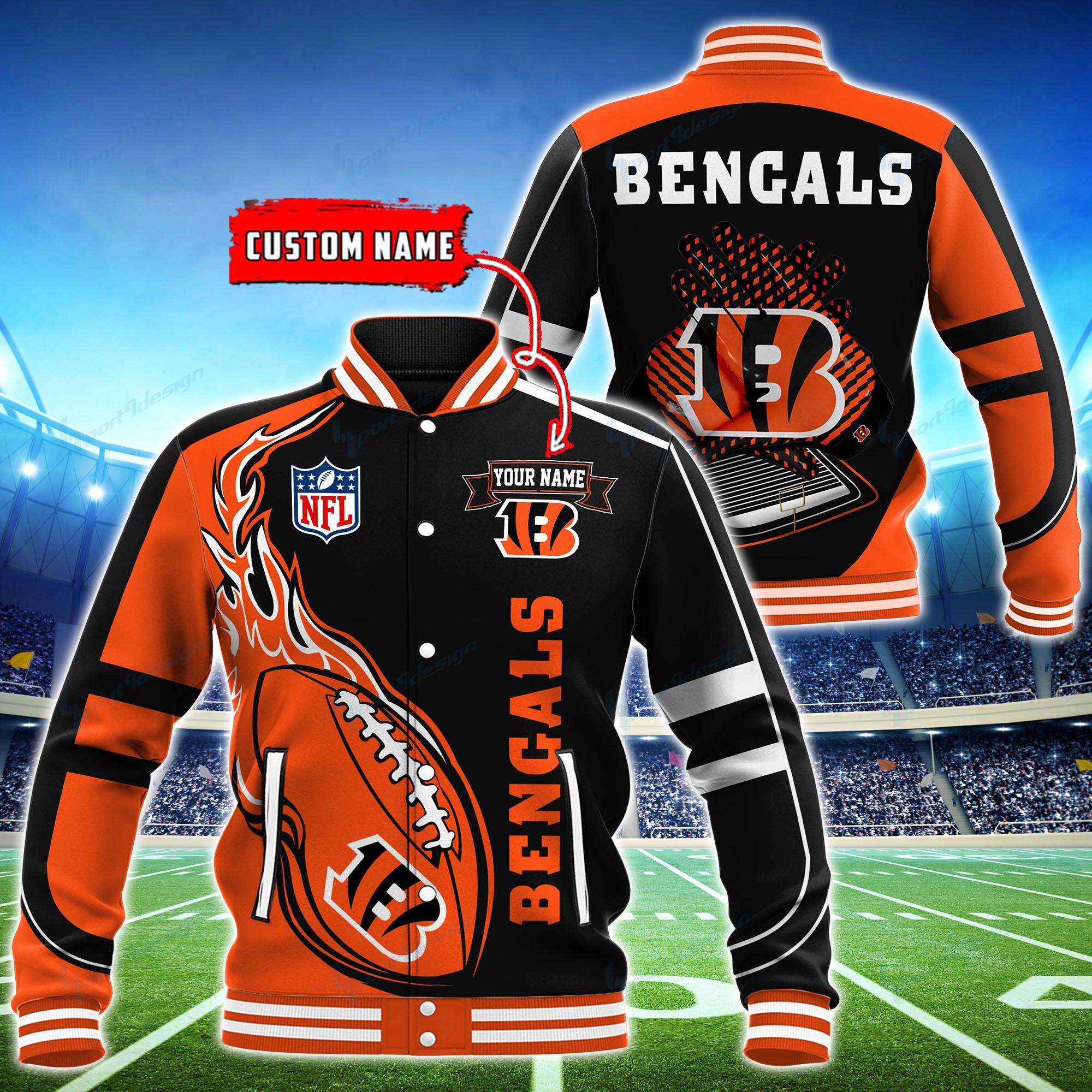 cincinnati bengals personalized baseball jacket bg07 xgihk