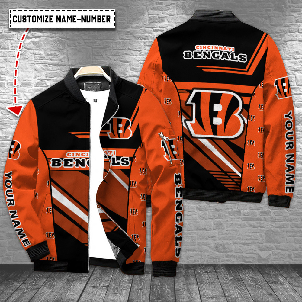 cincinnati bengals personalized bomber jacket bg236 zk9gn
