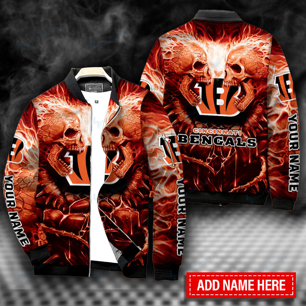 cincinnati bengals personalized bomber jacket bg417 ujl0e
