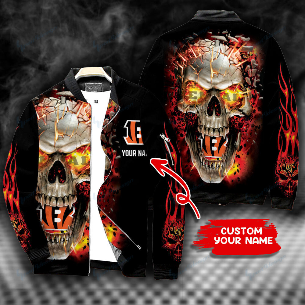 cincinnati bengals personalized bomber jacket bg448 dzh68
