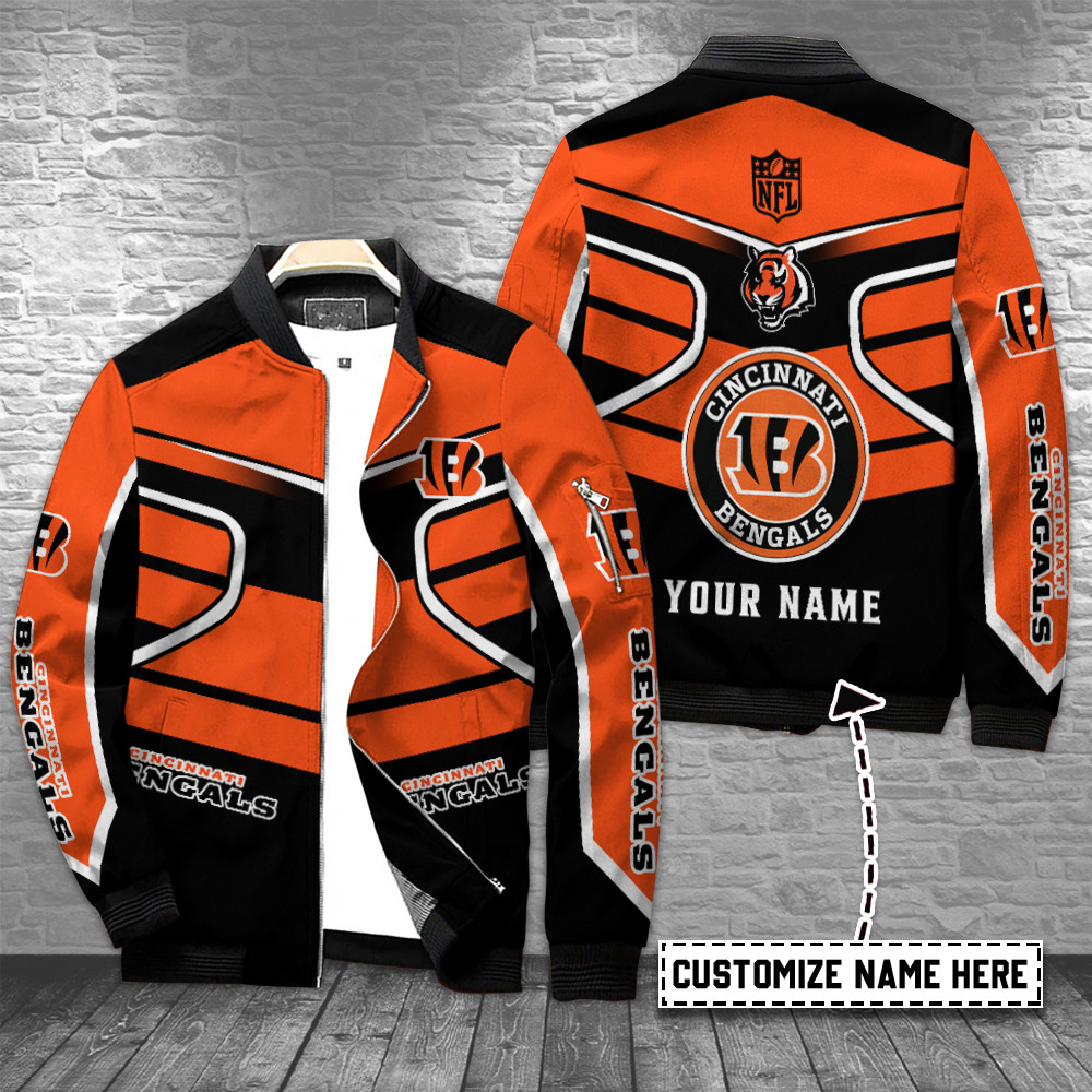 cincinnati bengals personalized bomber jacket bg833 lkl3h