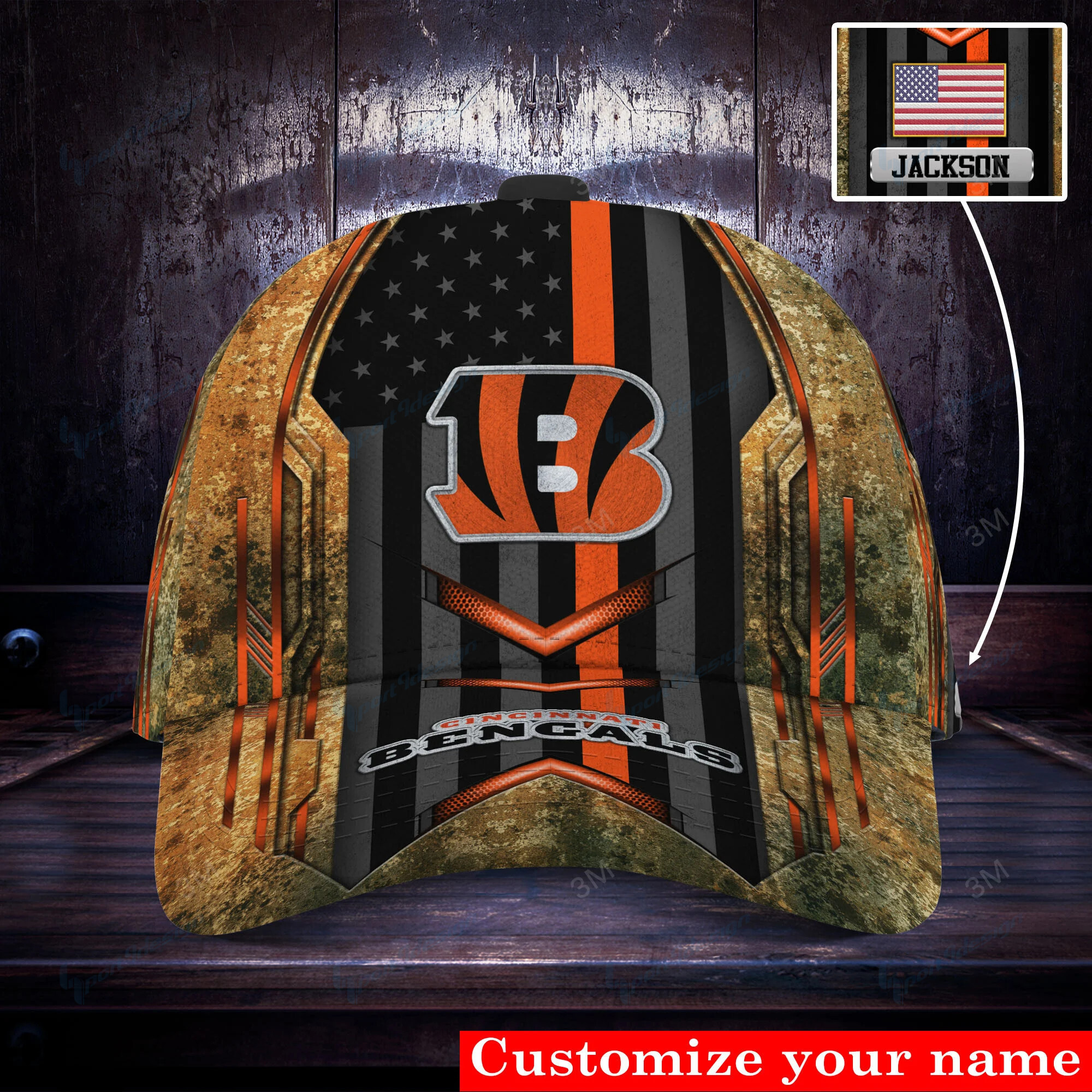 cincinnati bengals personalized classic cap bg519 v1w6p