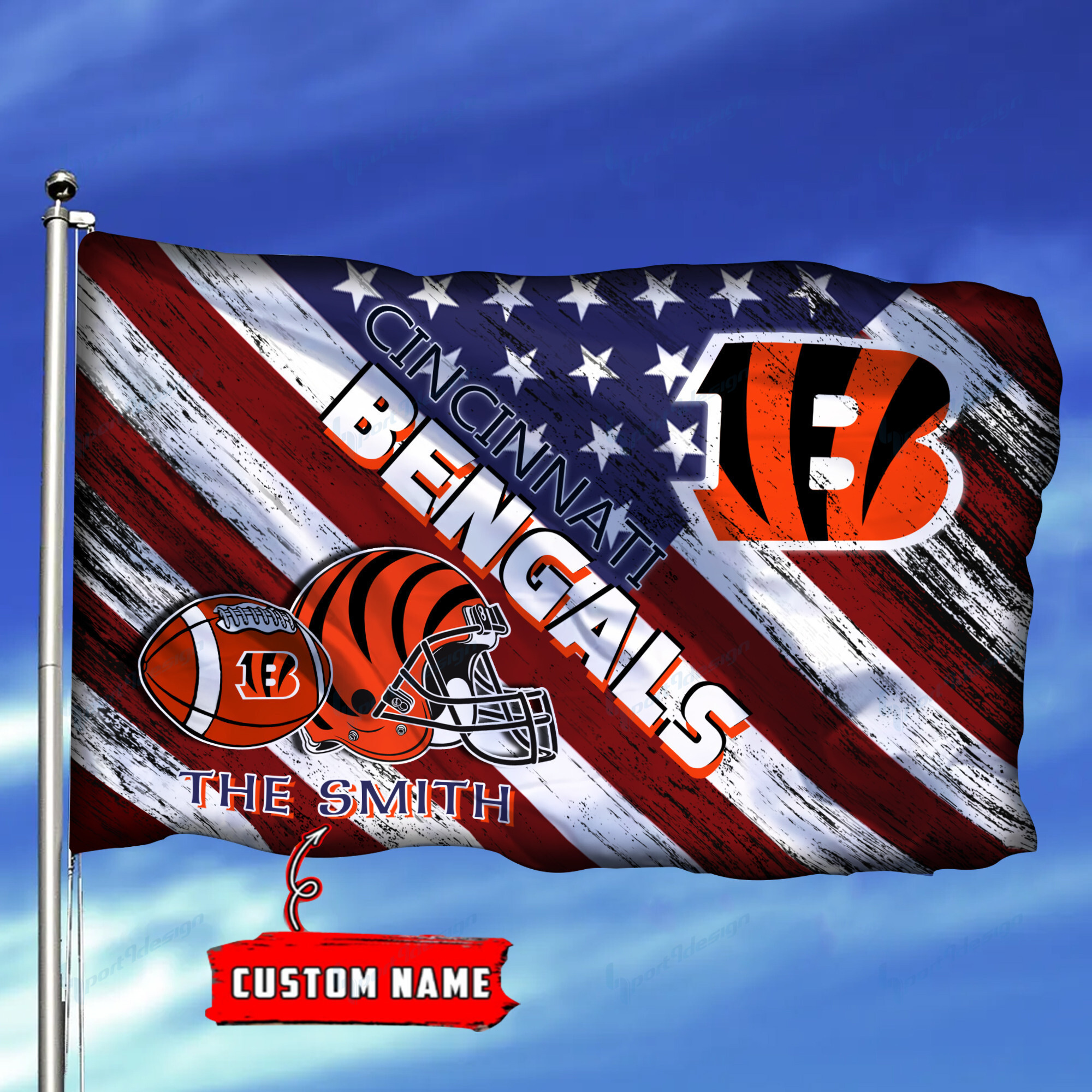 cincinnati bengals personalized flag 141 pbyln