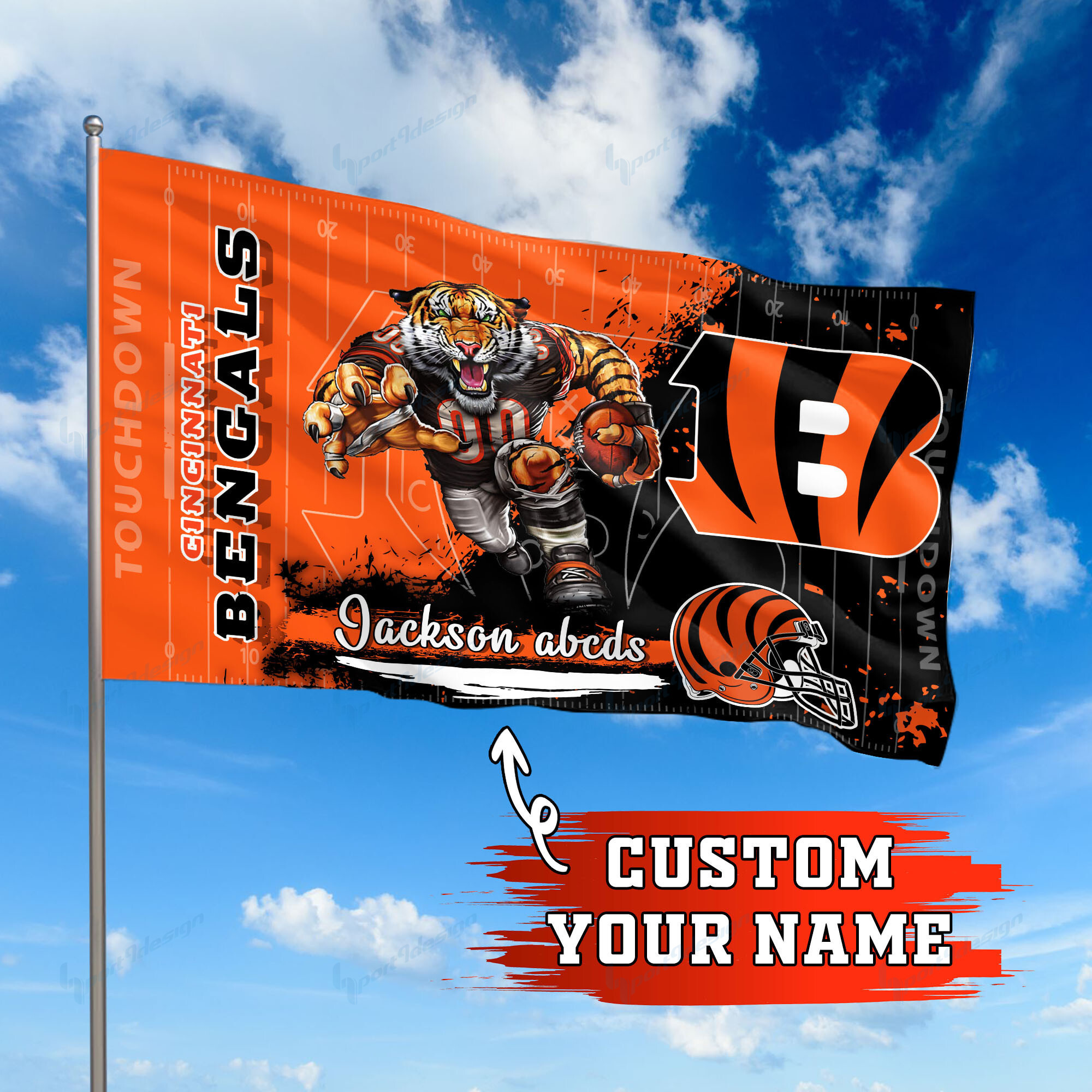 cincinnati bengals personalized flag 243 kdtso