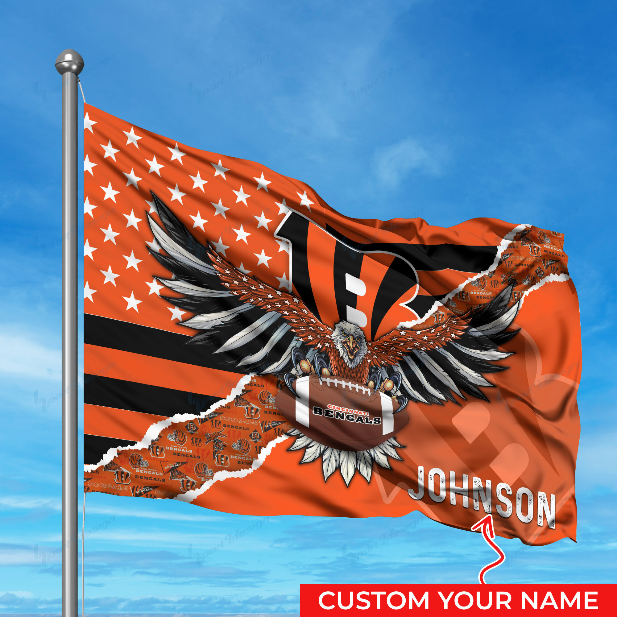 cincinnati bengals personalized flag 281 e6x63