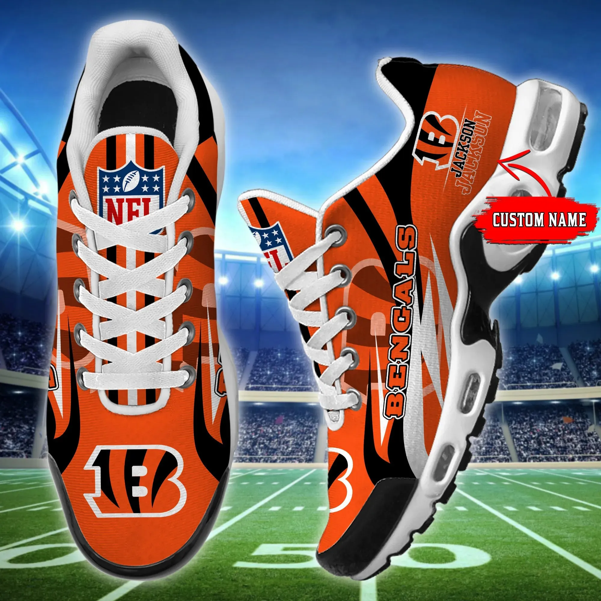 cincinnati bengals personalized plus t n youth sneakers bg86 f48fd