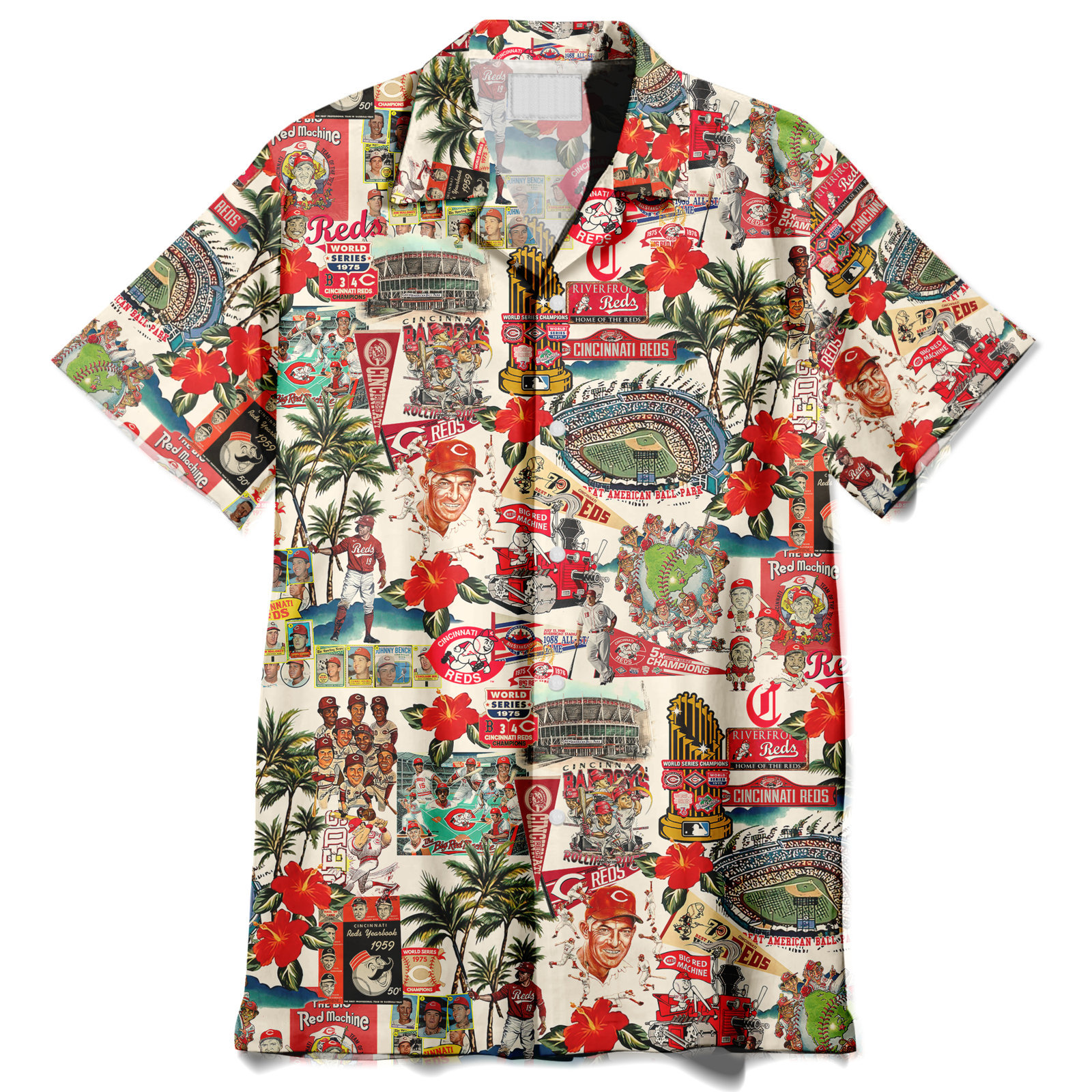 cincinnati reds palm trees pennants and baseball glory hawaiian shirt owl ohh r19em