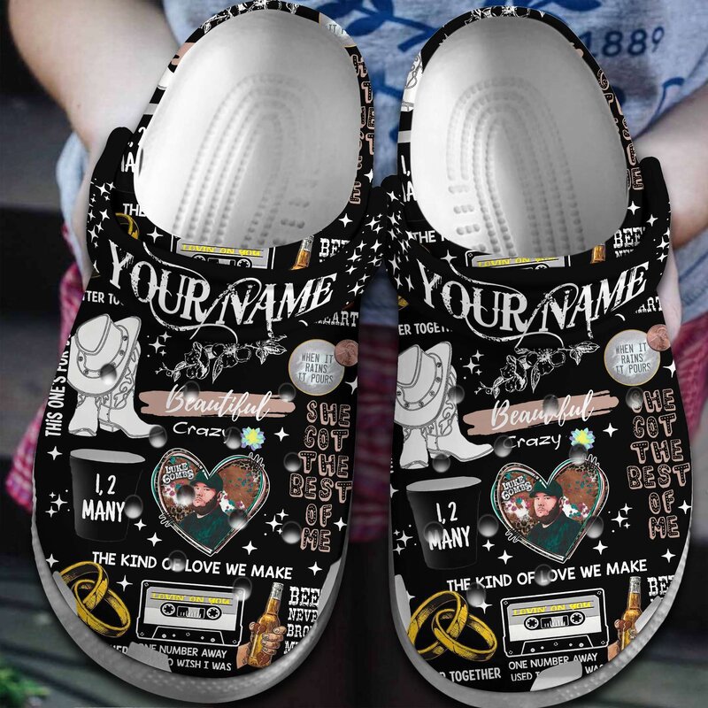classic and 3d printed luke combs black custom clogs for kids 26 adults kzoh5