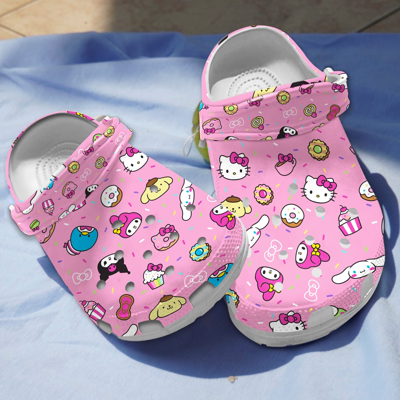 classic and water resistant hello kitty pink clogs for kids 26 adults 6bm6v