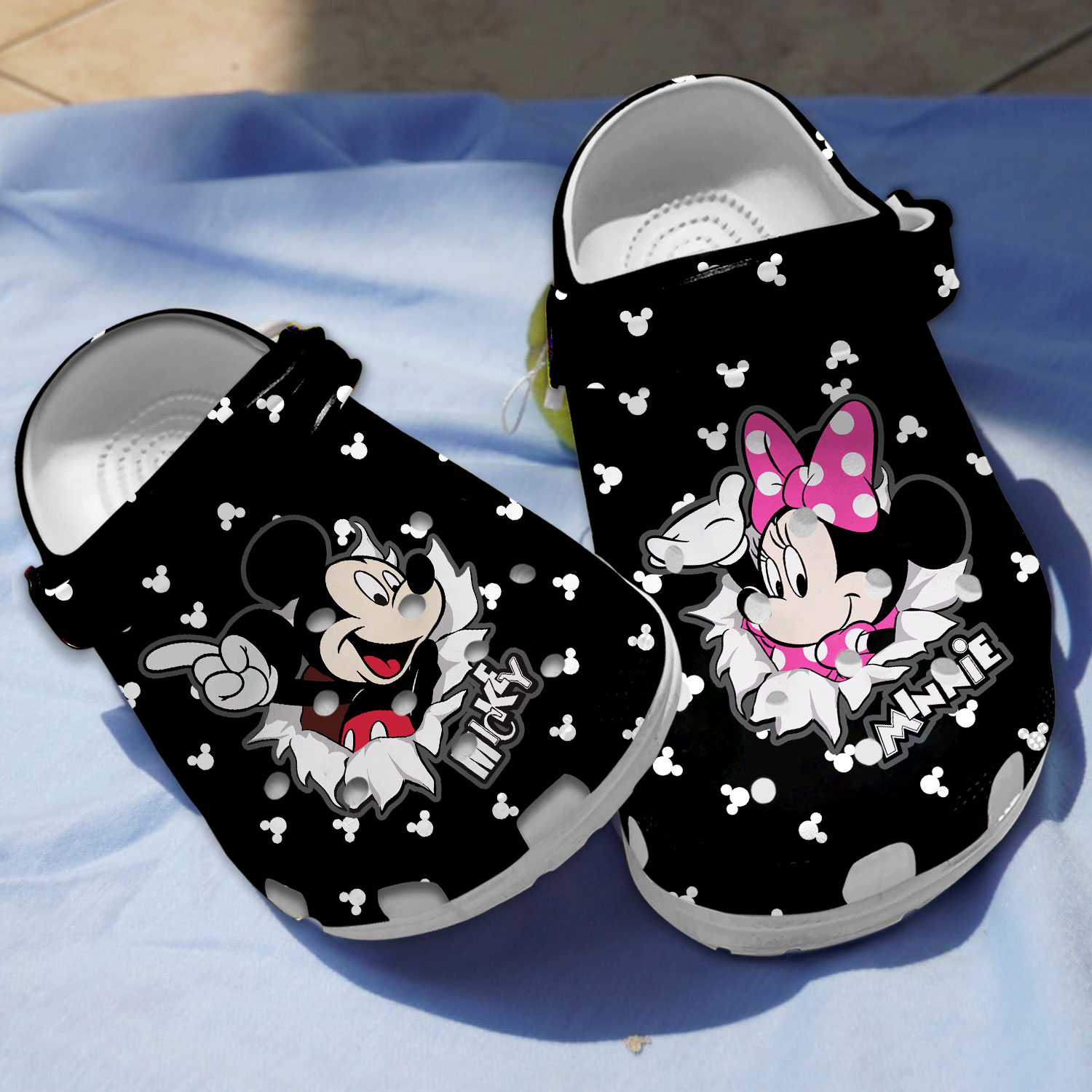 classic black slippers mickey 26 minnie cartoon clogs for kids and adults shelx