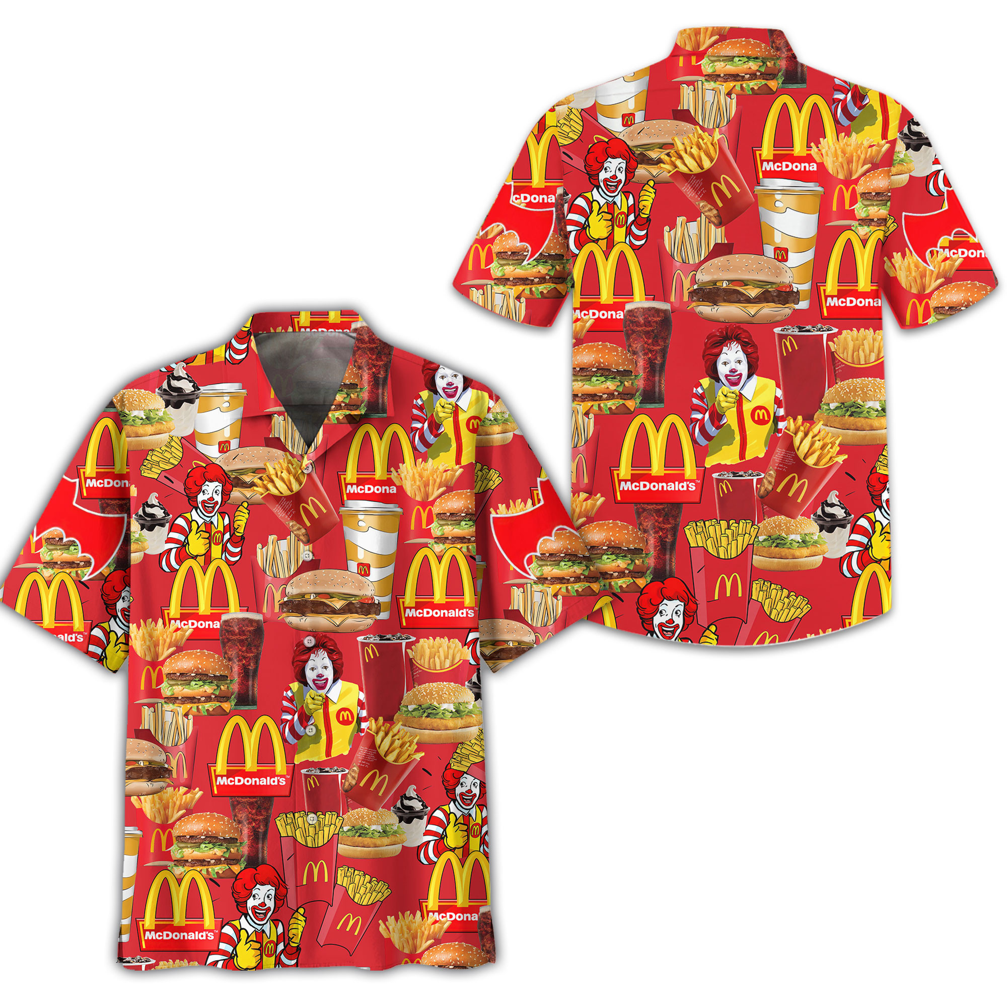 classic funny mcdonalss hawaiian shirt for kids and adults ybrrd