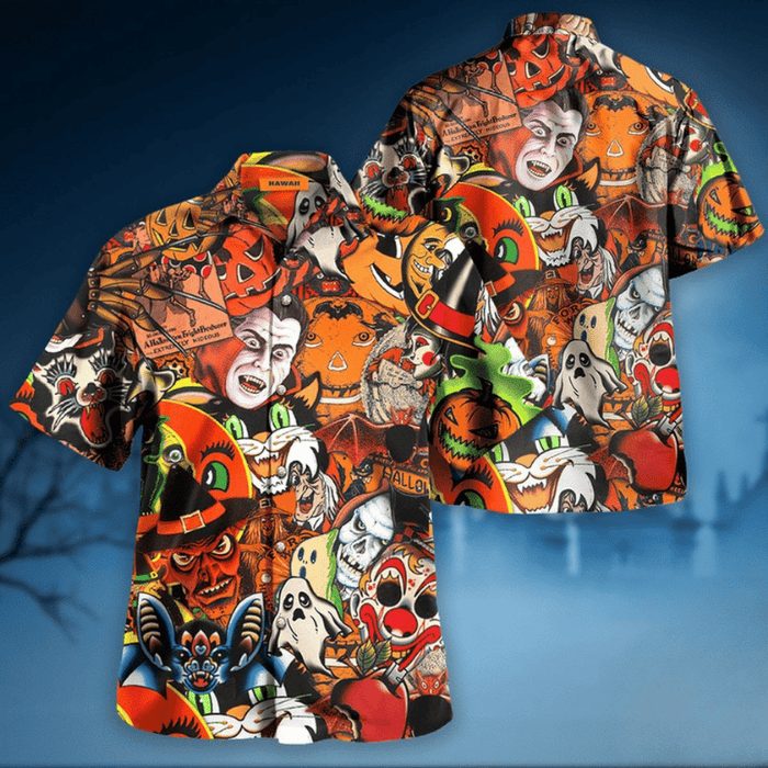 classic horror creature halloween night hawaiian shirt ciwey